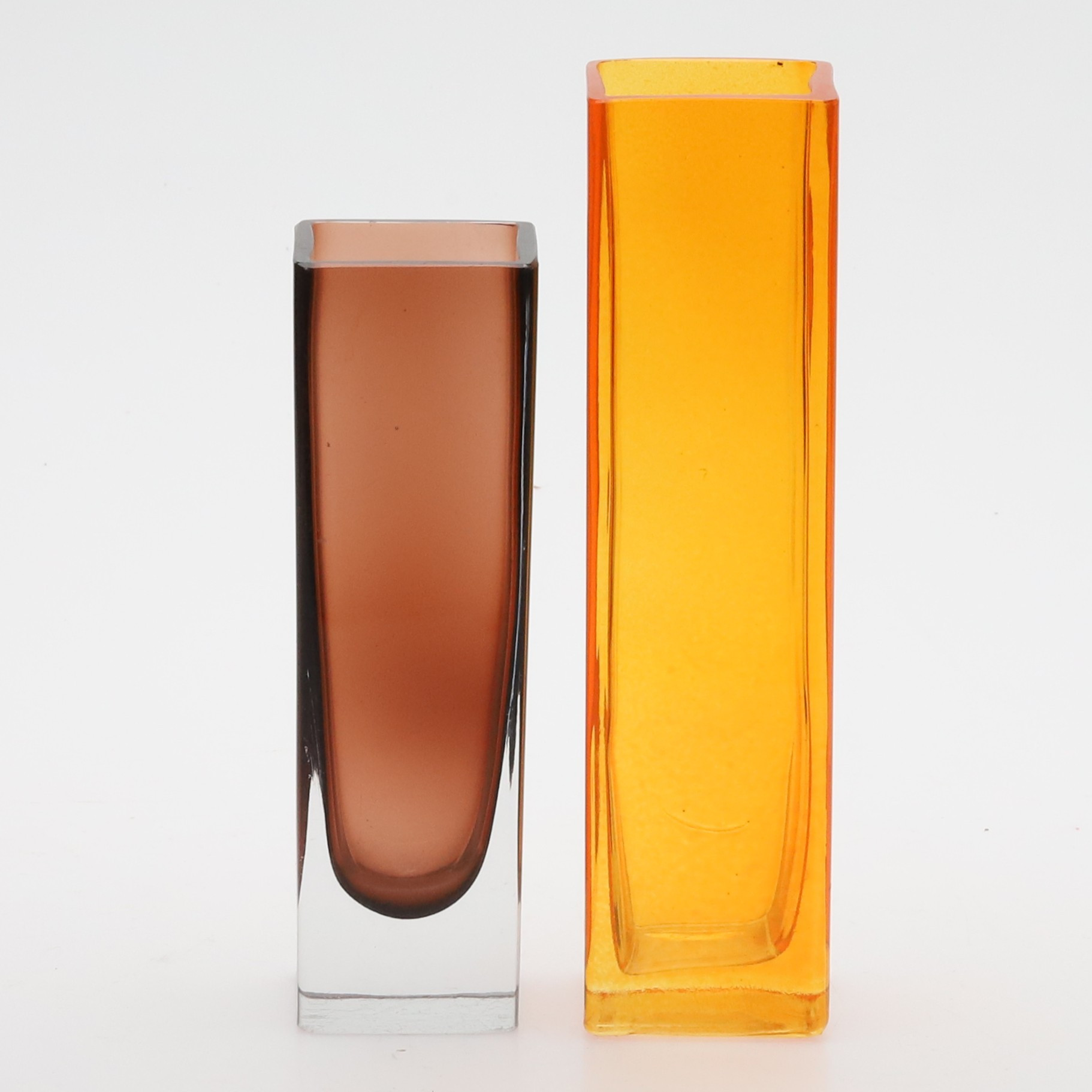 VASER, brun & orangefärgat glas, IKEA, 1950-tal, 2 st.