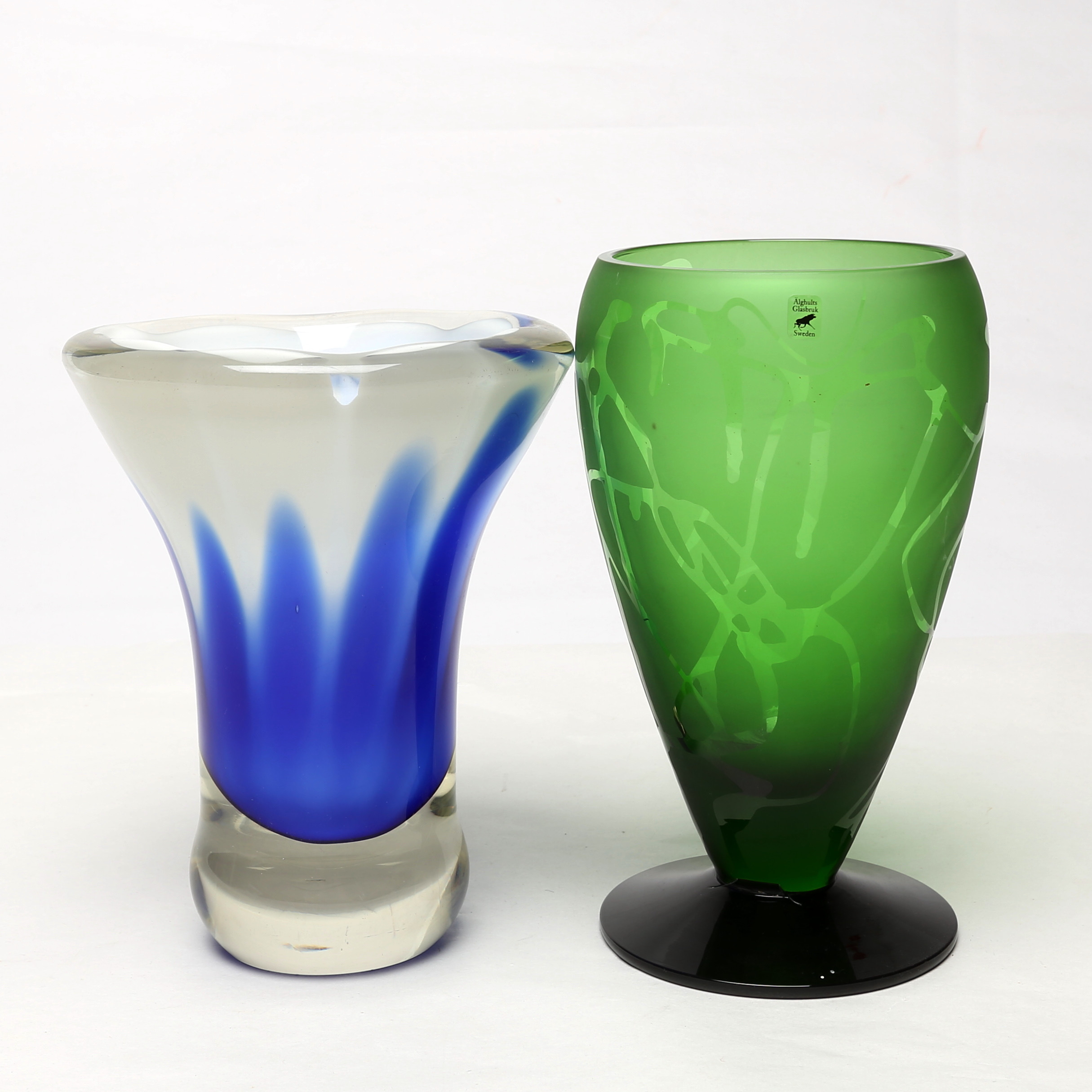 VASER 2 st, glas, Flygsfors och Älghult.