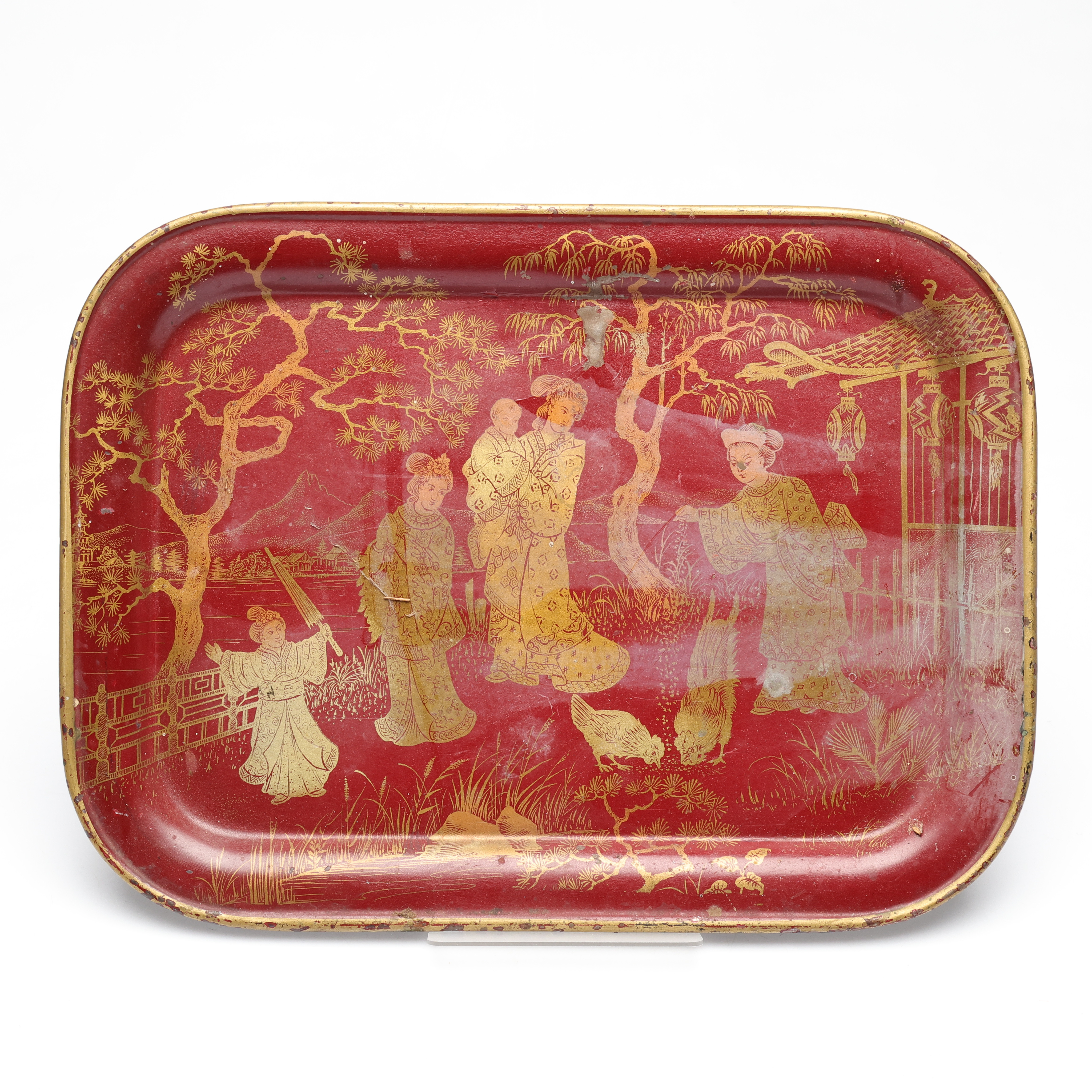 BRICKA, plåt, orientalisk stil, 1800/1900-tal.
