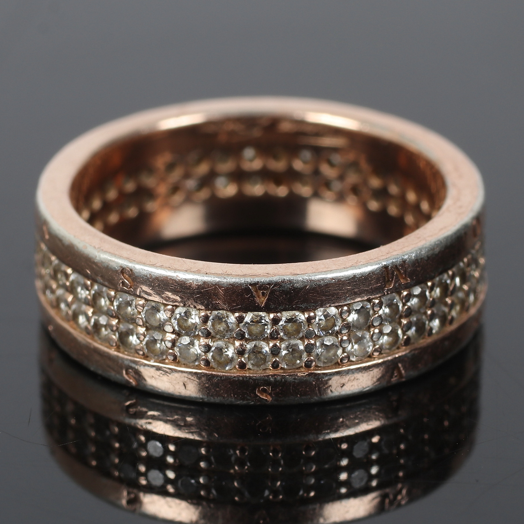 RING, Sterling silver, 2 rader cubic zirconia, Thomas Sabo. 2000-tal.