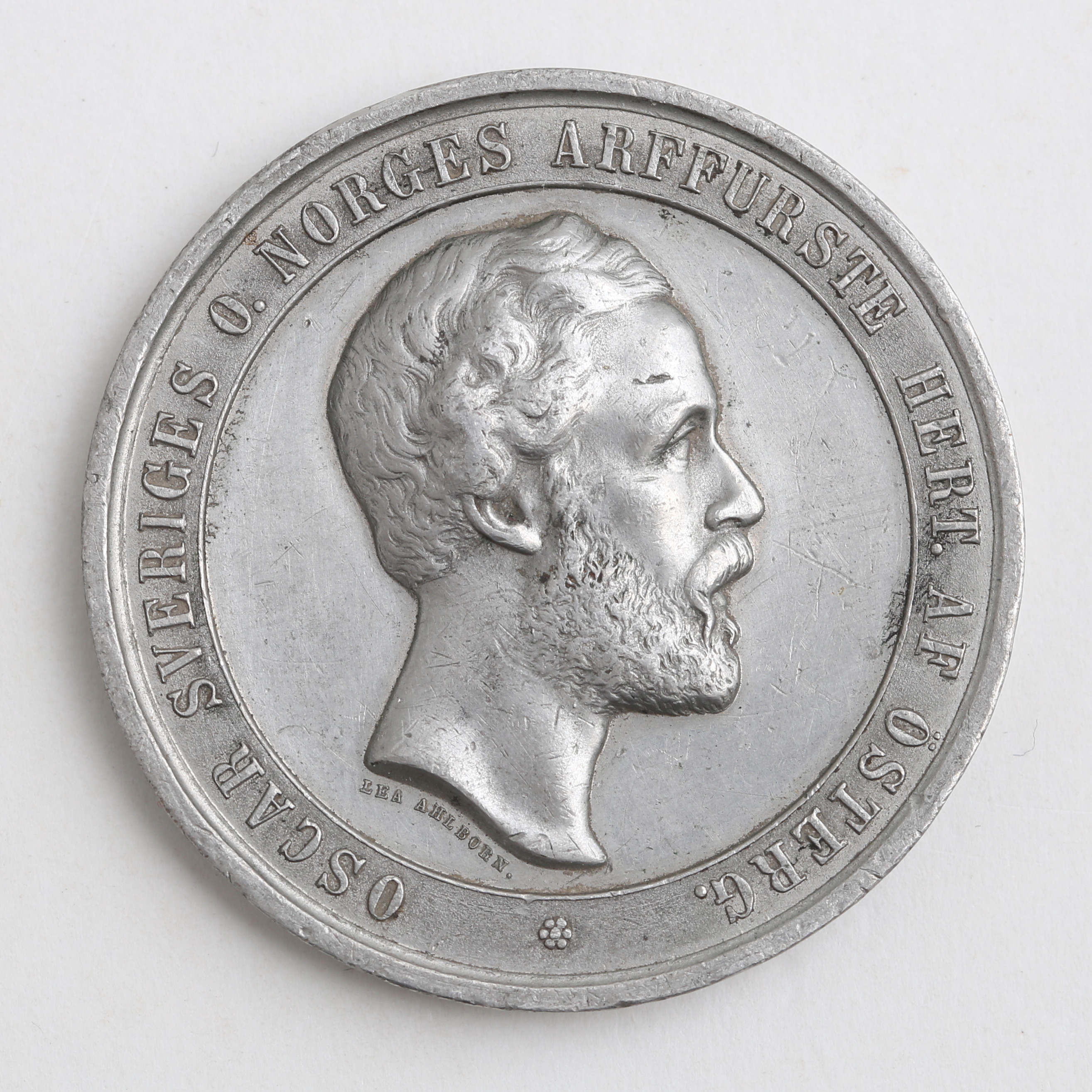 MINNESMEDALJ, vitmetall, "Industriutställningen i Stockholm", 1866.