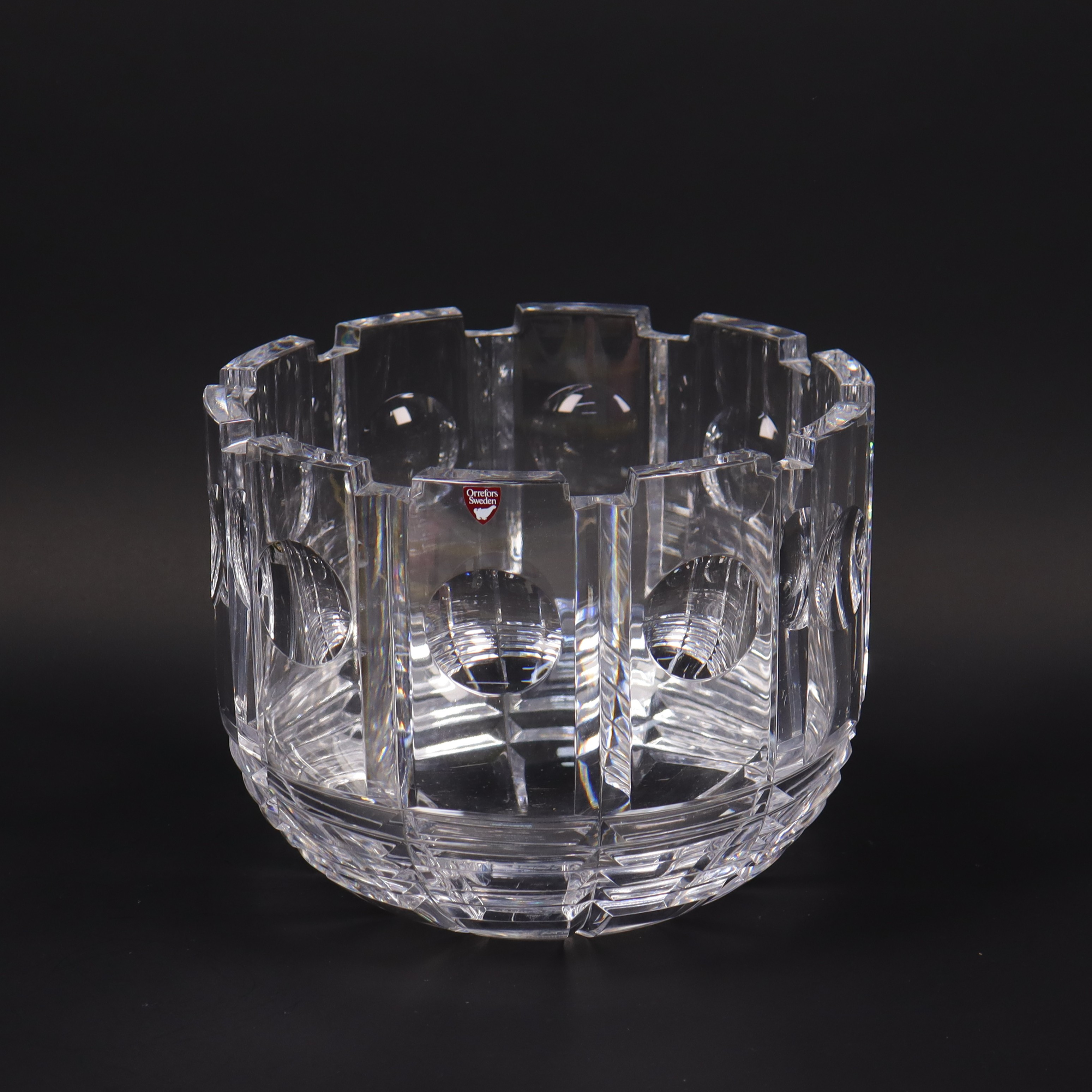 OLLE ALBERIUS. Orrefors, skål i glas, Trelleborgs Industri.