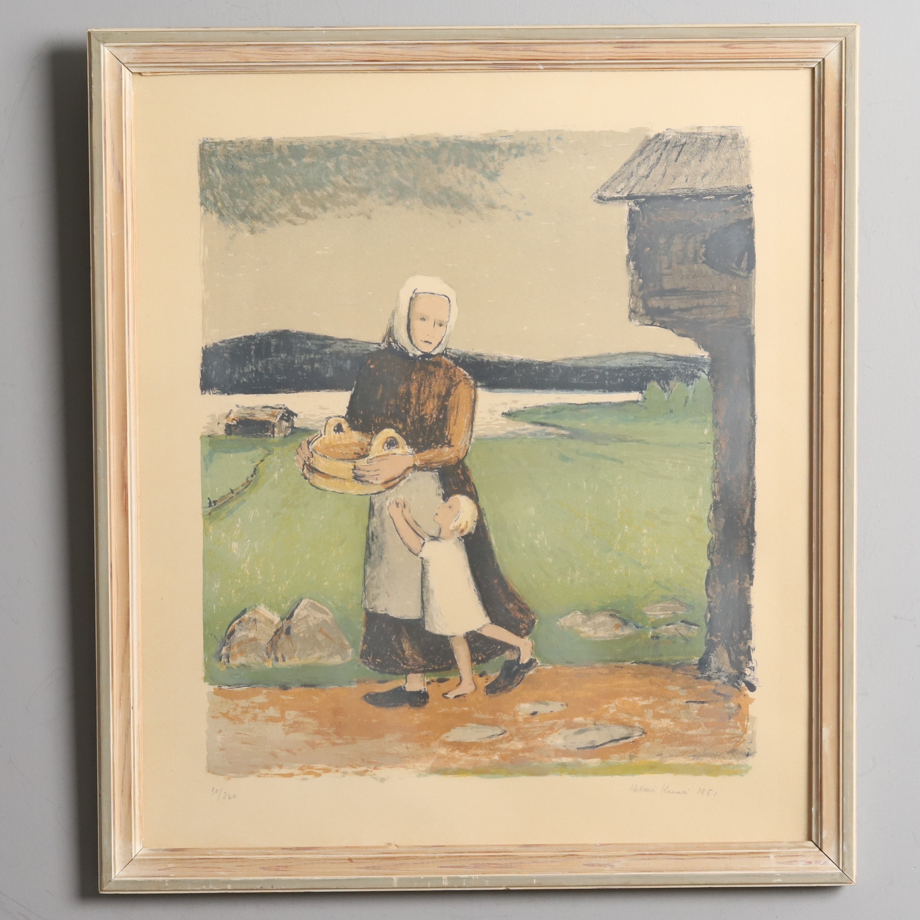 HELMI KUUSI. FÄRGLITOGRAFI, signerad och daterad 1951.
