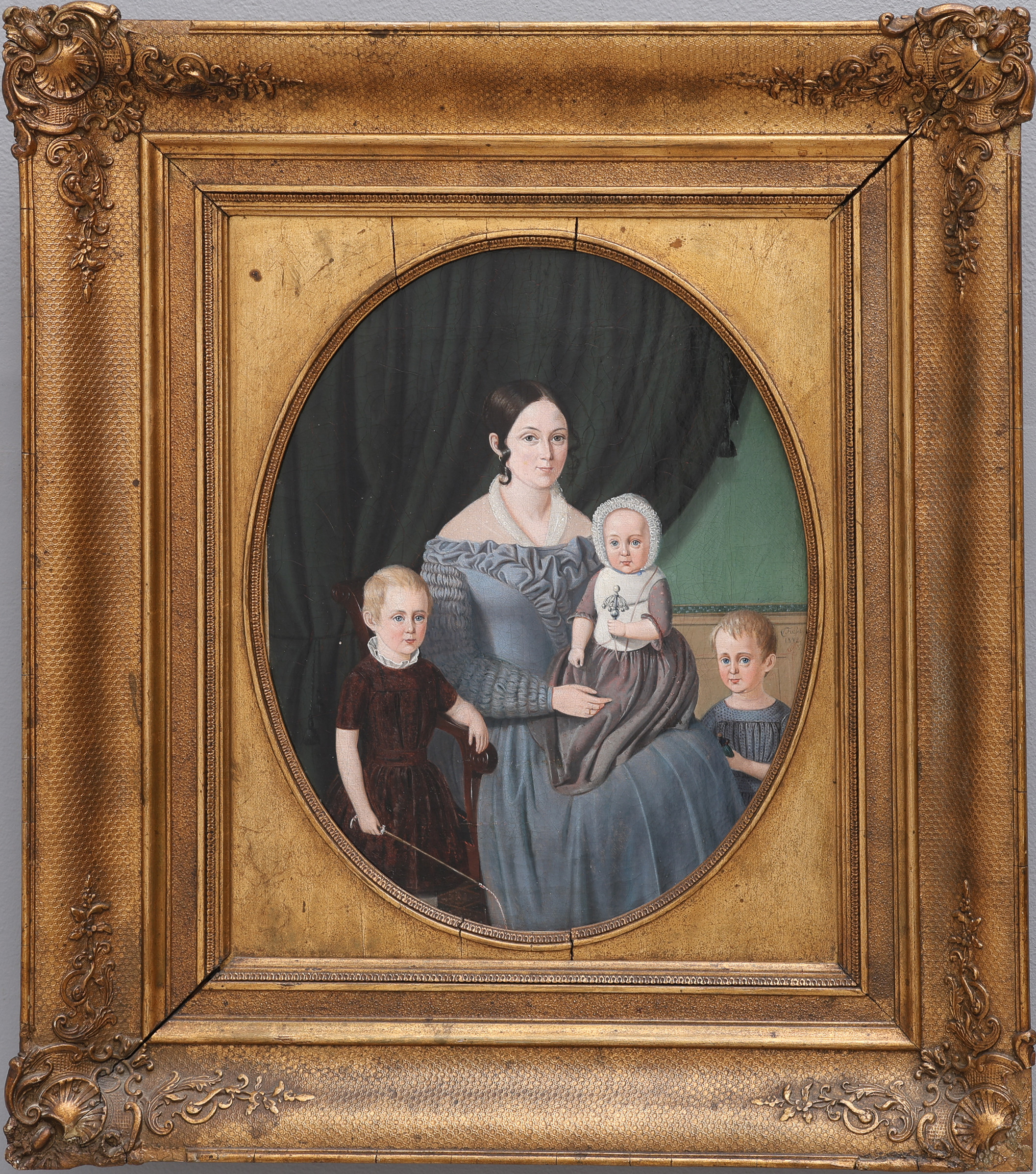CARL CHRISTIAN AUGUST FÜSSEL 1811-1849. OLJA PÅ DUK, PORTRÄTT, SIGNERAD OCH DATERAD 1842.