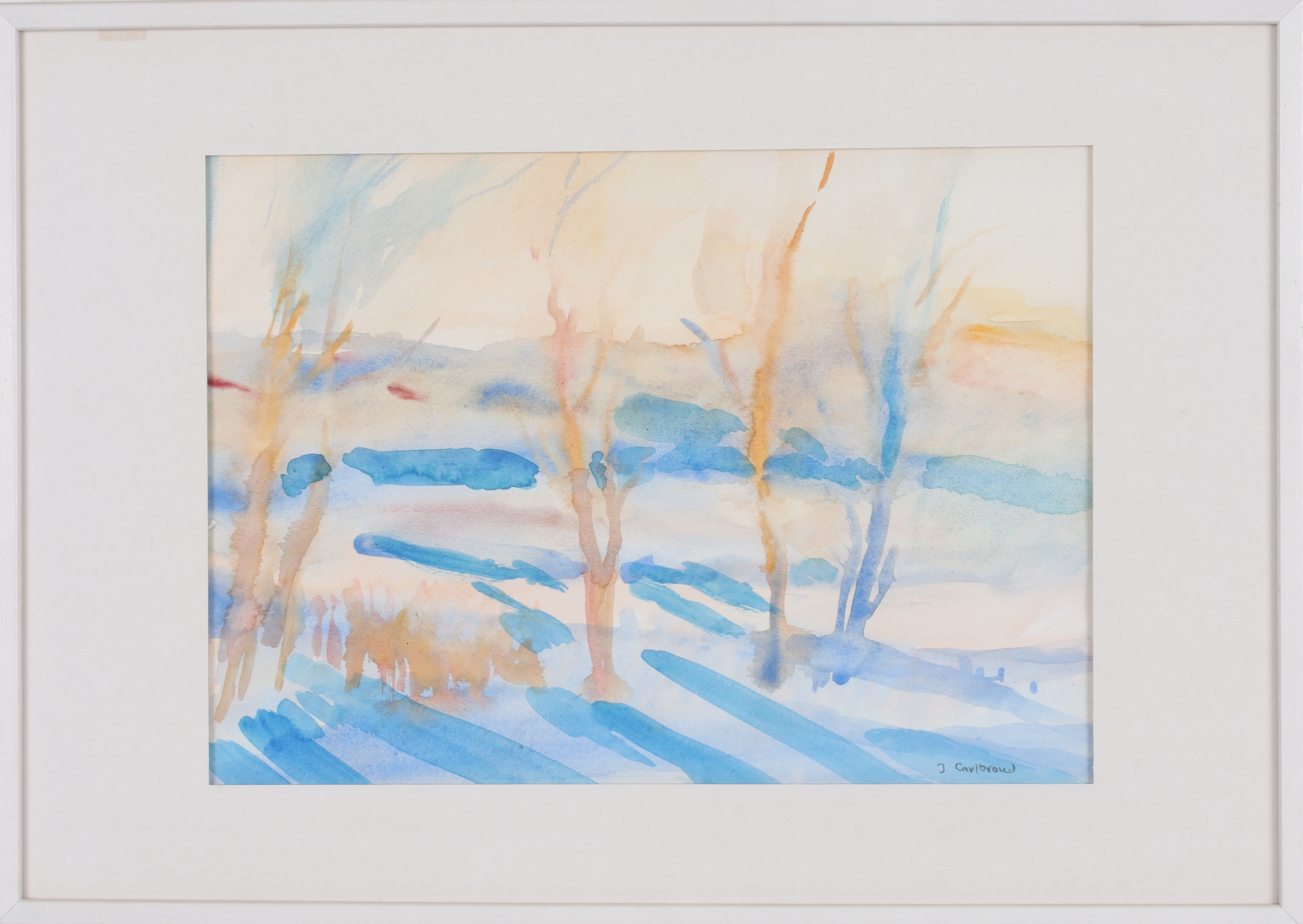 JEAN CARLBRAND. Träd, akvarell på papper, signerad.