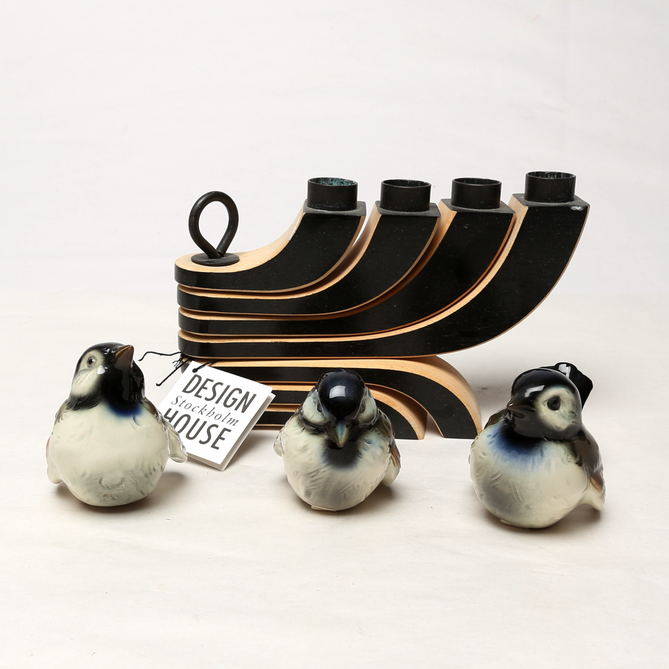 LJUSSTAKE, Designhouse, FÅGLAR 3 st, porslin, Goebel.