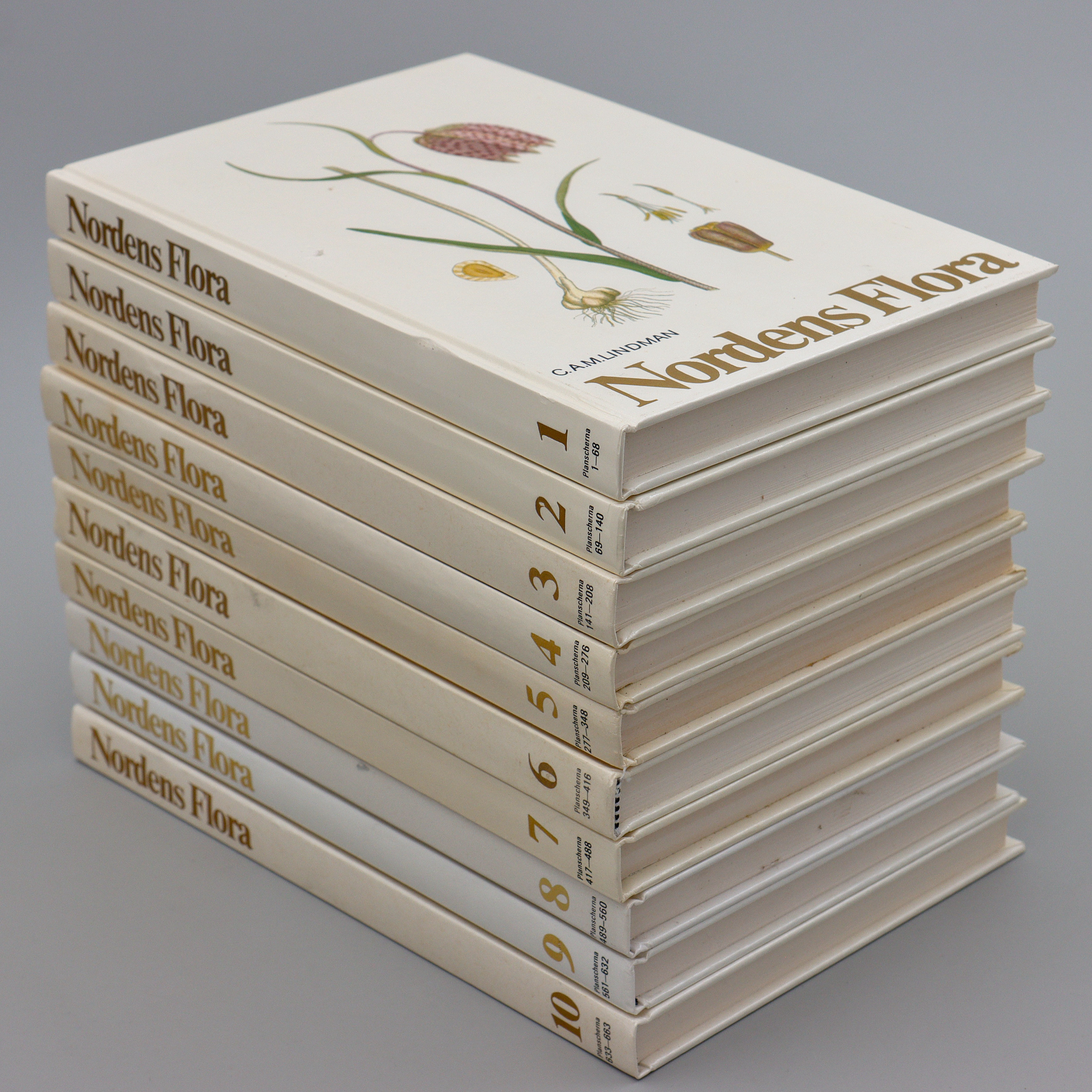 NORDENS FLORA, 10 BÖCKER, C.A.M. LINDMAN.