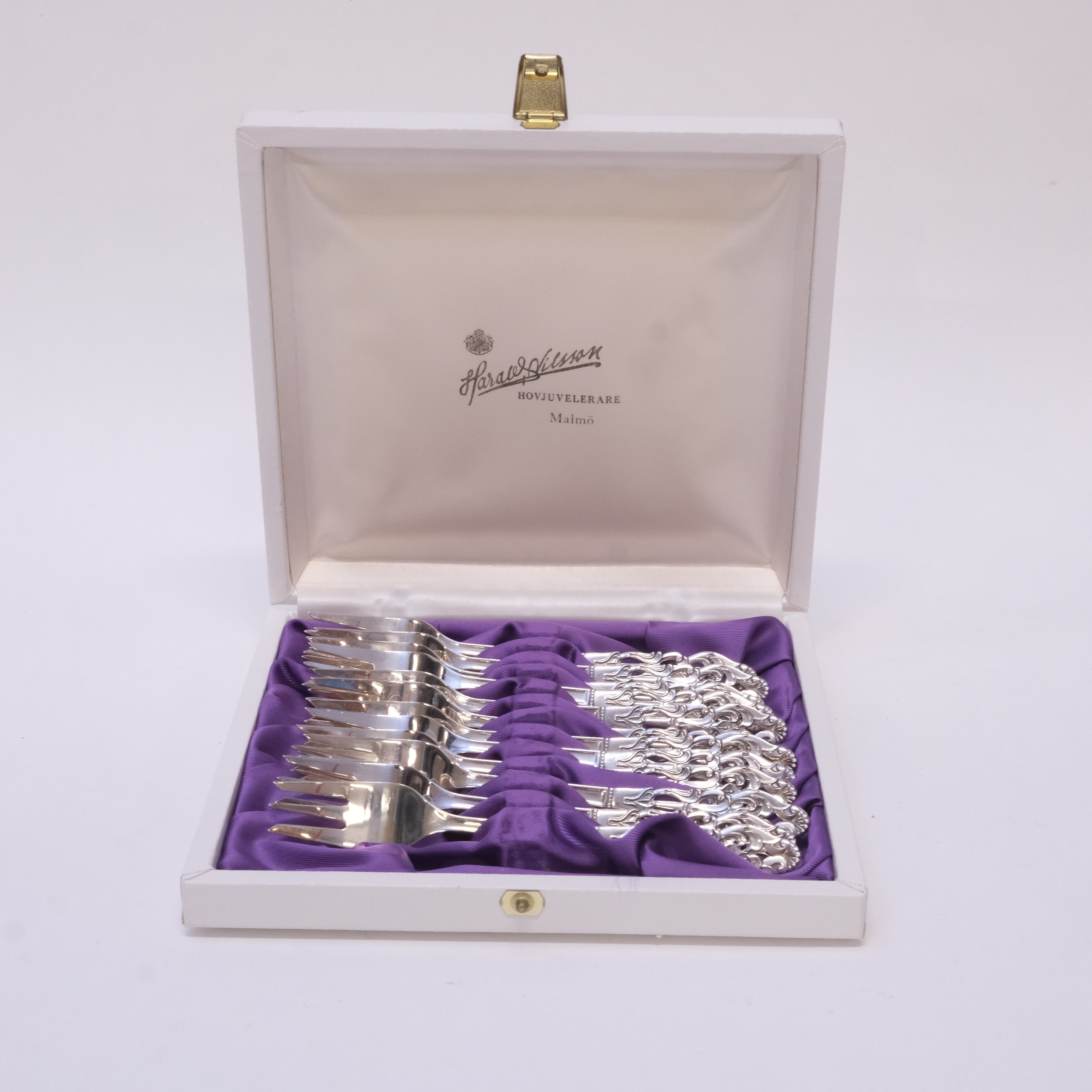 BAKELSEGAFFLAR, SILVER, 12 STYCKEN.