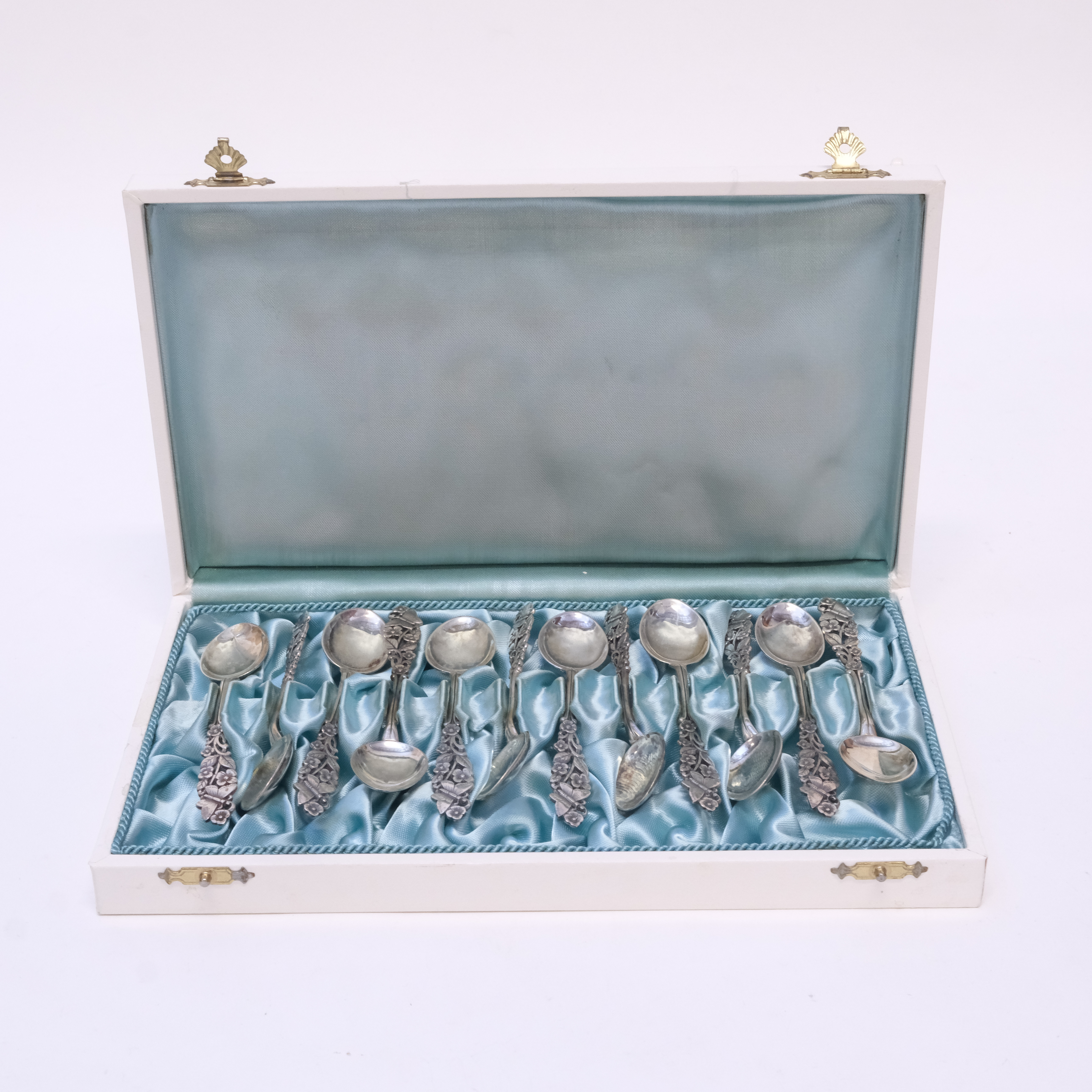 KAFFESKEDAR, SILVER, 12 STYCKEN.