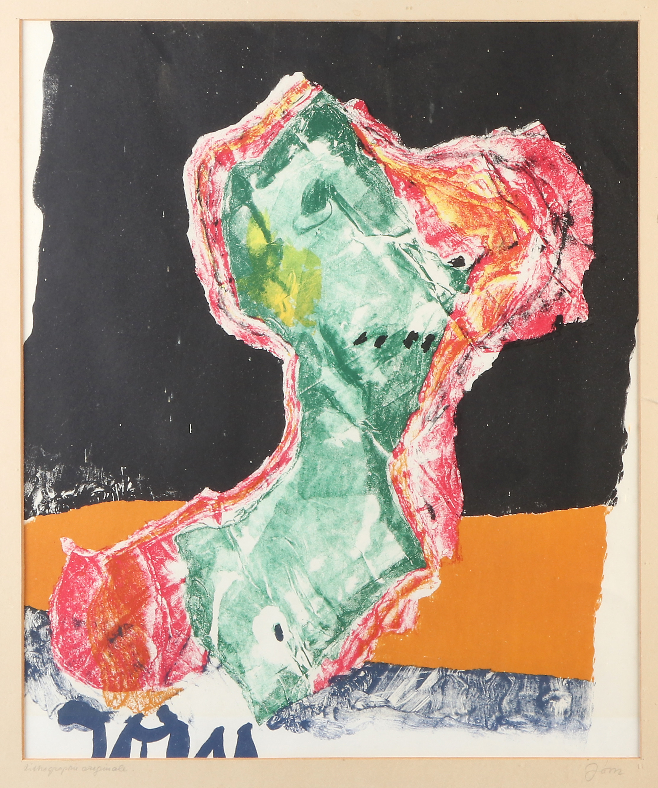 ASGER JORN. EFTER. Litograferad utställnignsaffisch.
