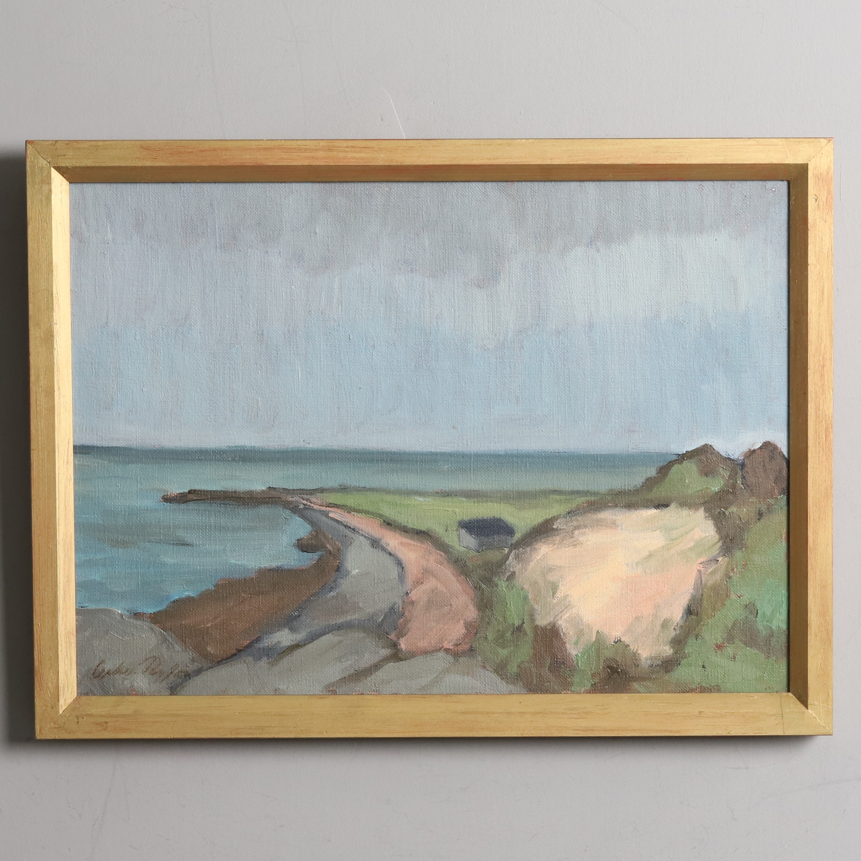 OSKAR PERSON (1906-1996). Olja på duk, "Motiv från Läsö", signerad.