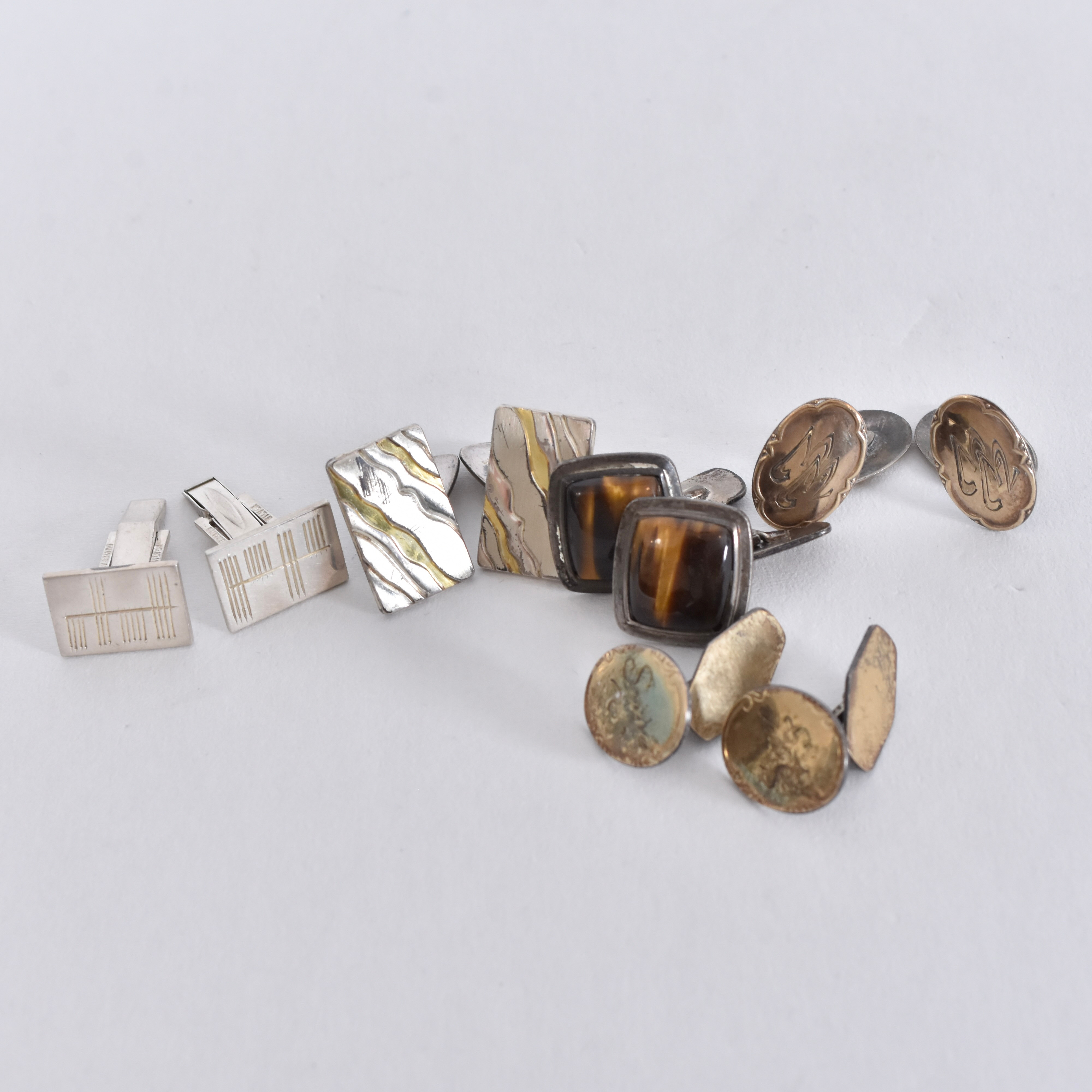 MANSCHETTKNAPPAR, 5 par, silver.