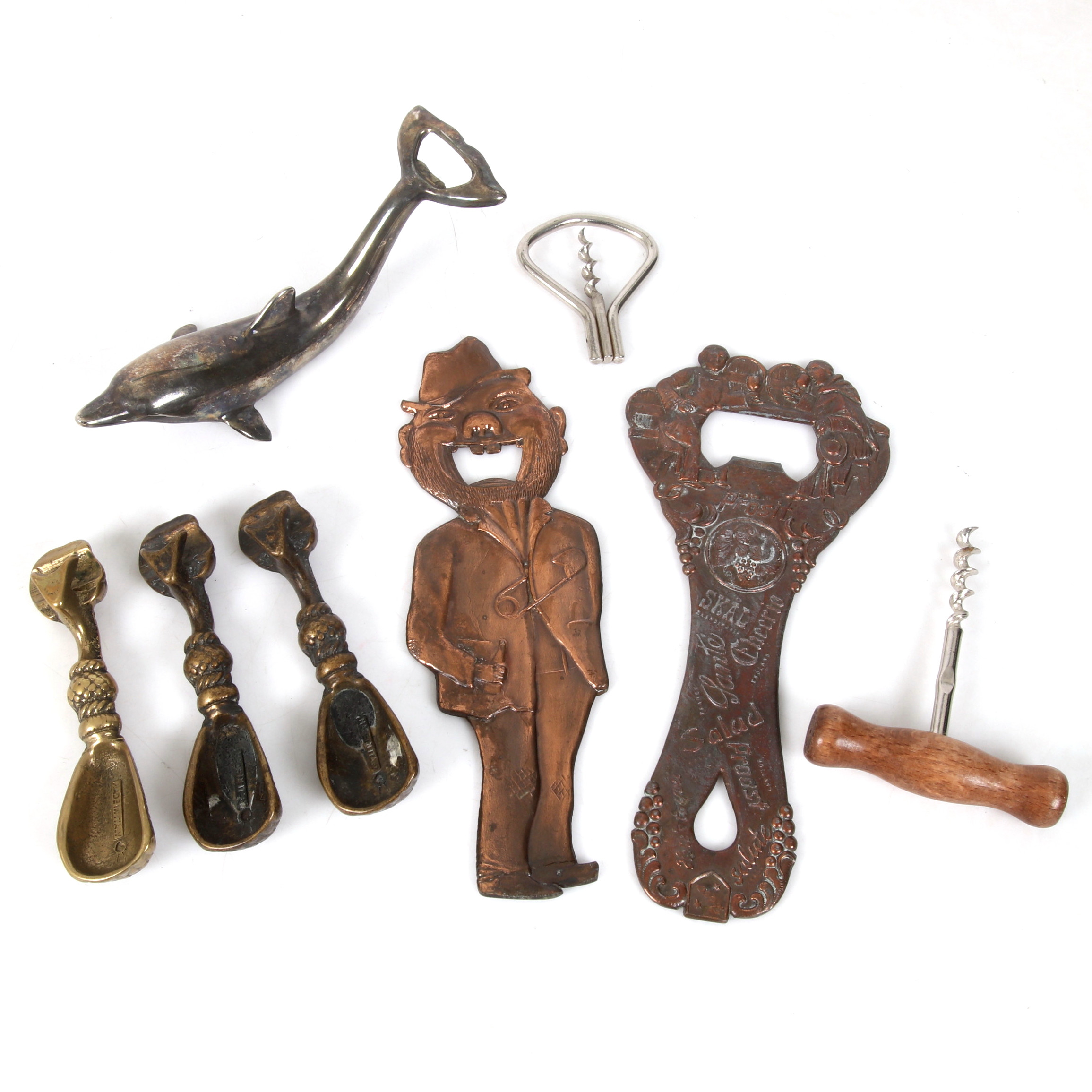 KAPSYLÖPPNARE och KORKSKRUVAR, 9 delar, bl.a. Made in italy. 1900-tal.