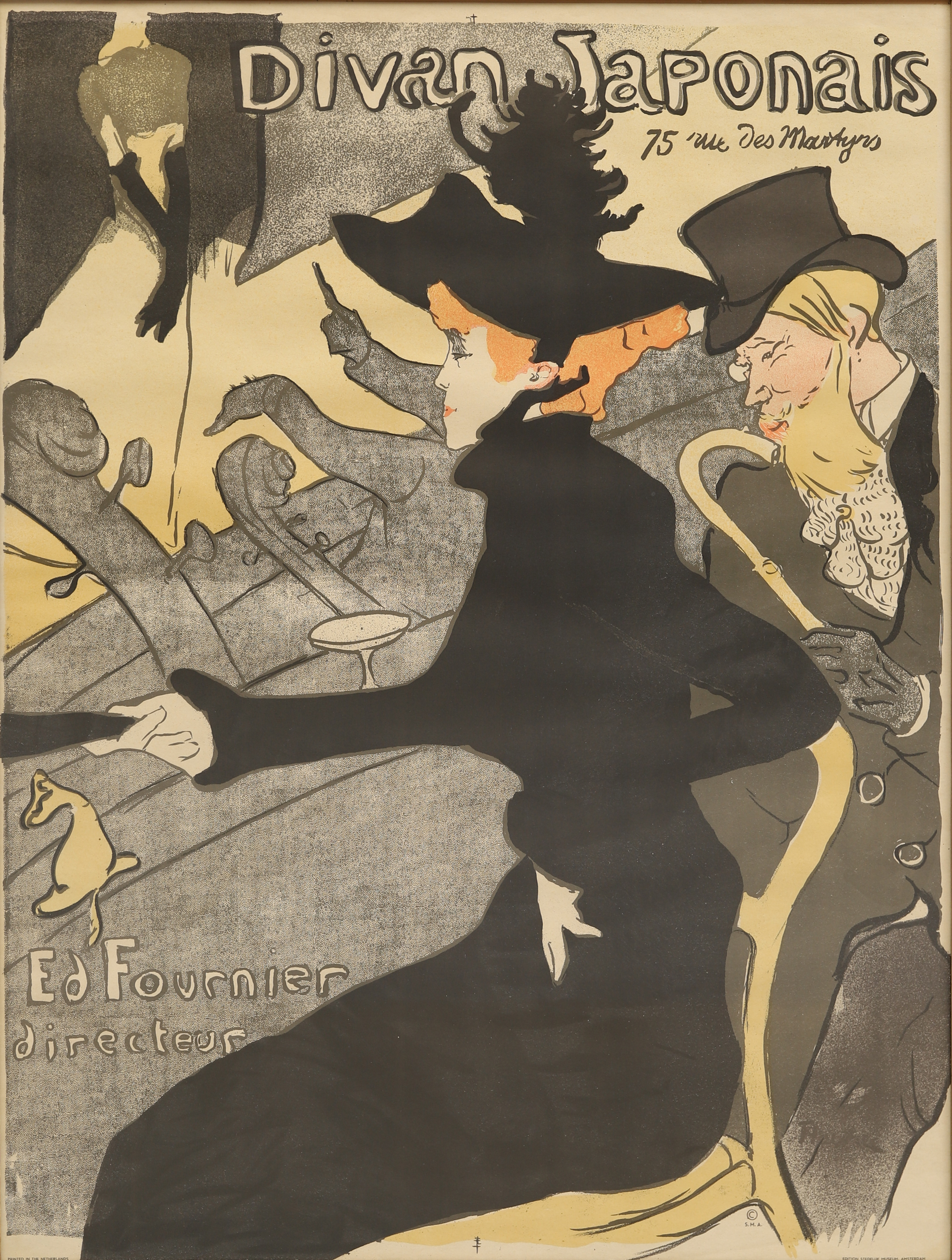 HENRI DE TOULOUSE-LAUTREC. EFTER. "Divan Japonaise", litografisk affisch, 1900-talets mitt.