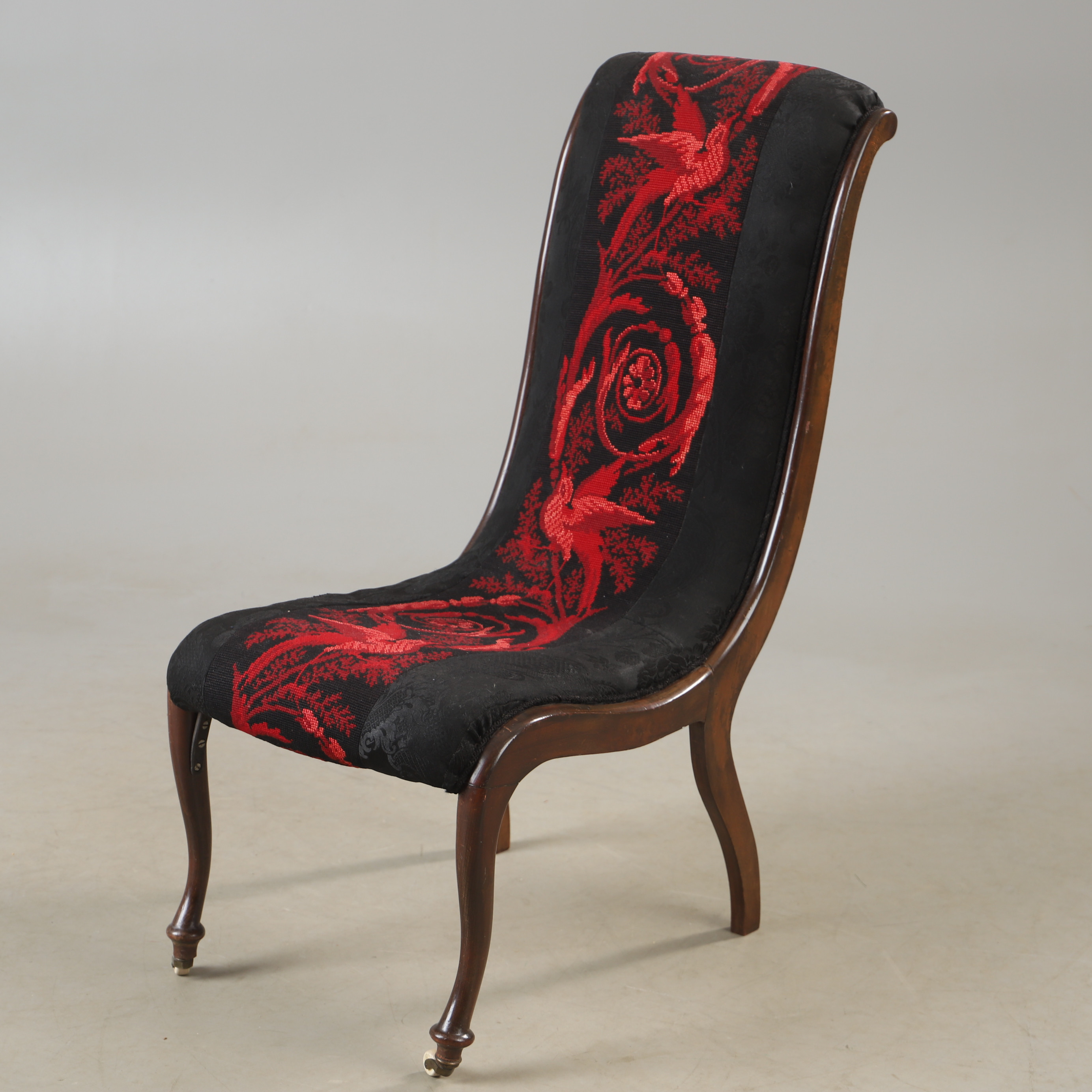 SVANHALSSTOL, mahogny, rokokostil.