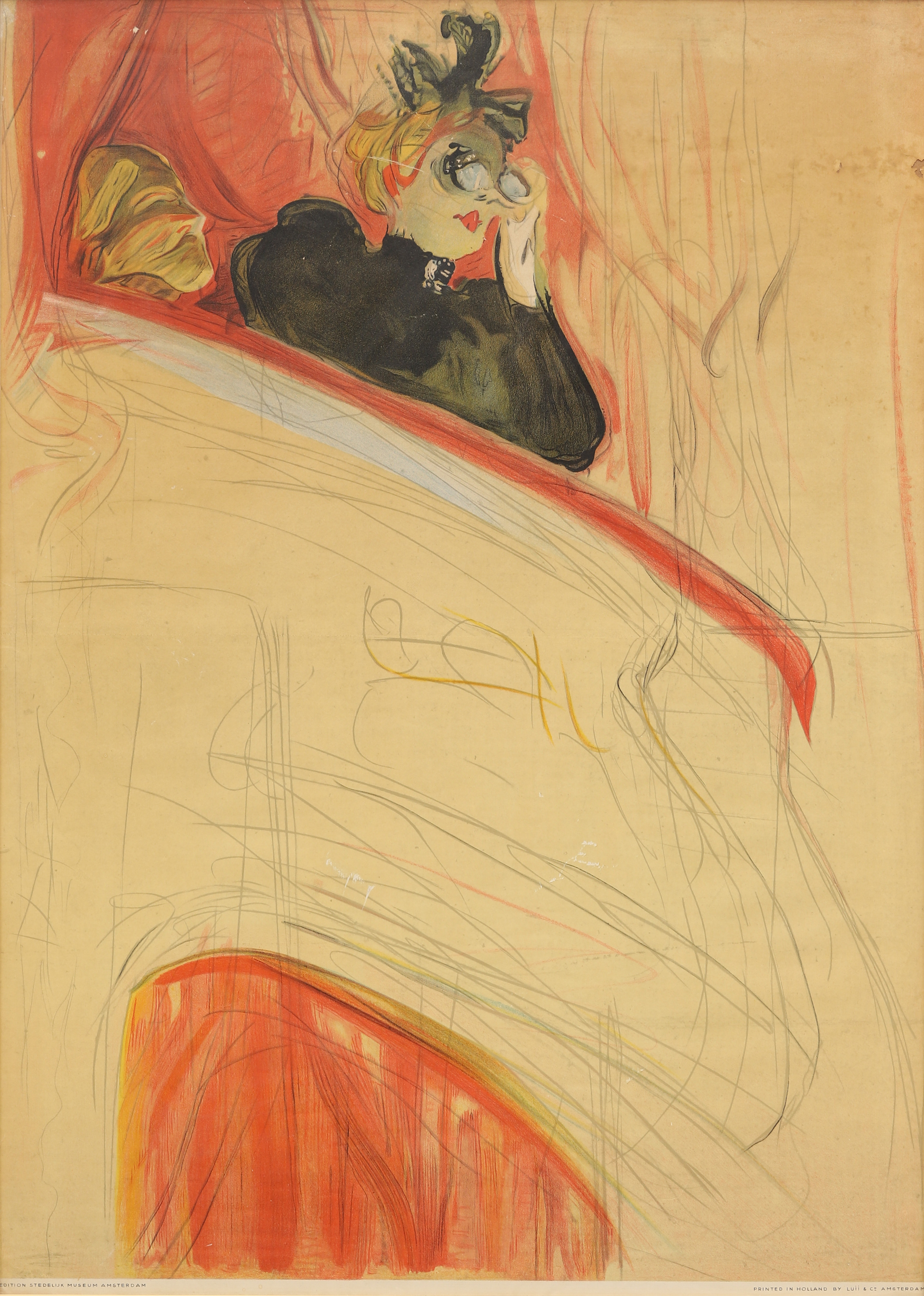 HENRI DE TOULOUSE-LAUTREC. EFTER. "La Loge au Mascaron Dore", affisch, 1900-talets andra hälft.