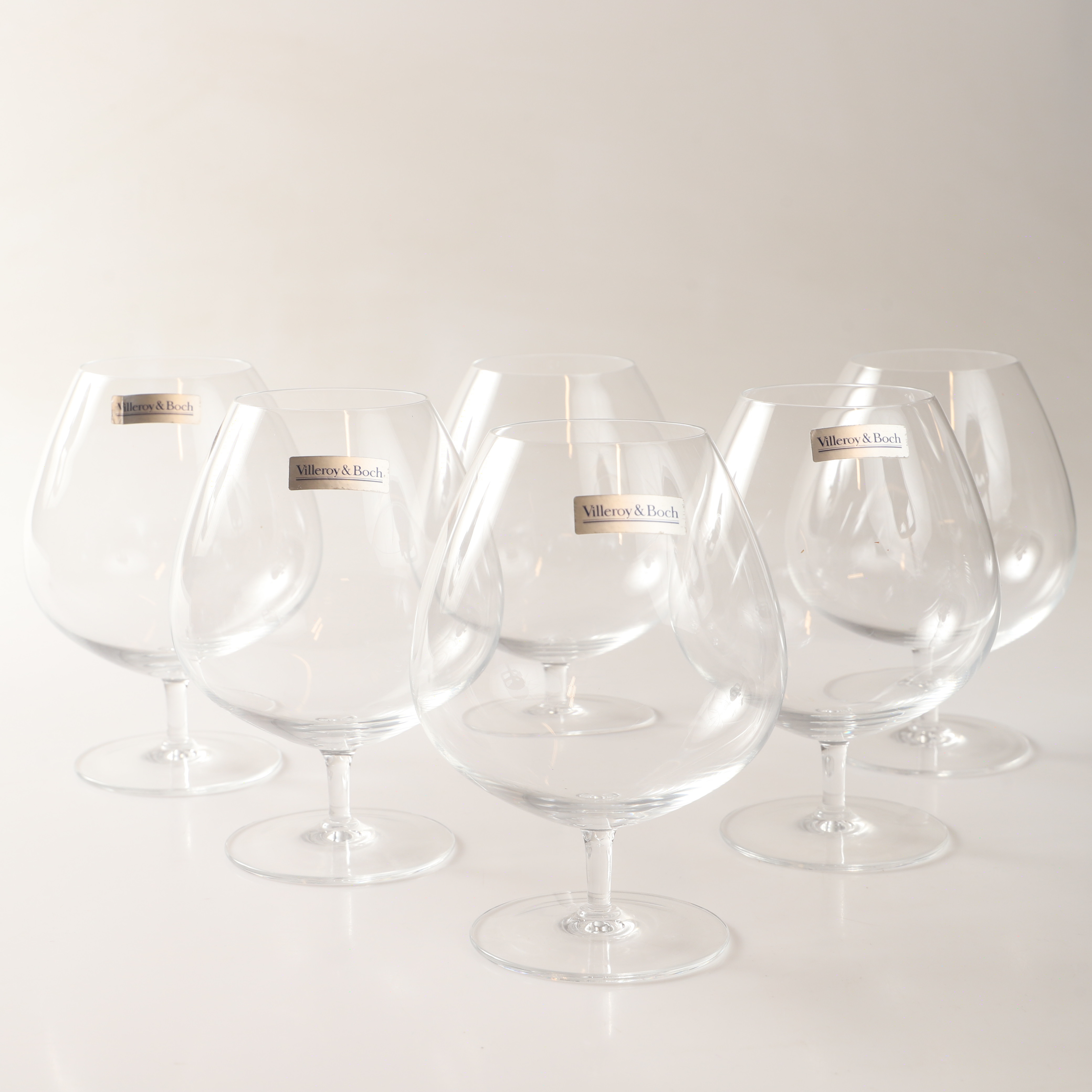 KONJAKSKUPOR, 6 stycken, kristall, Villeroy & Boch.