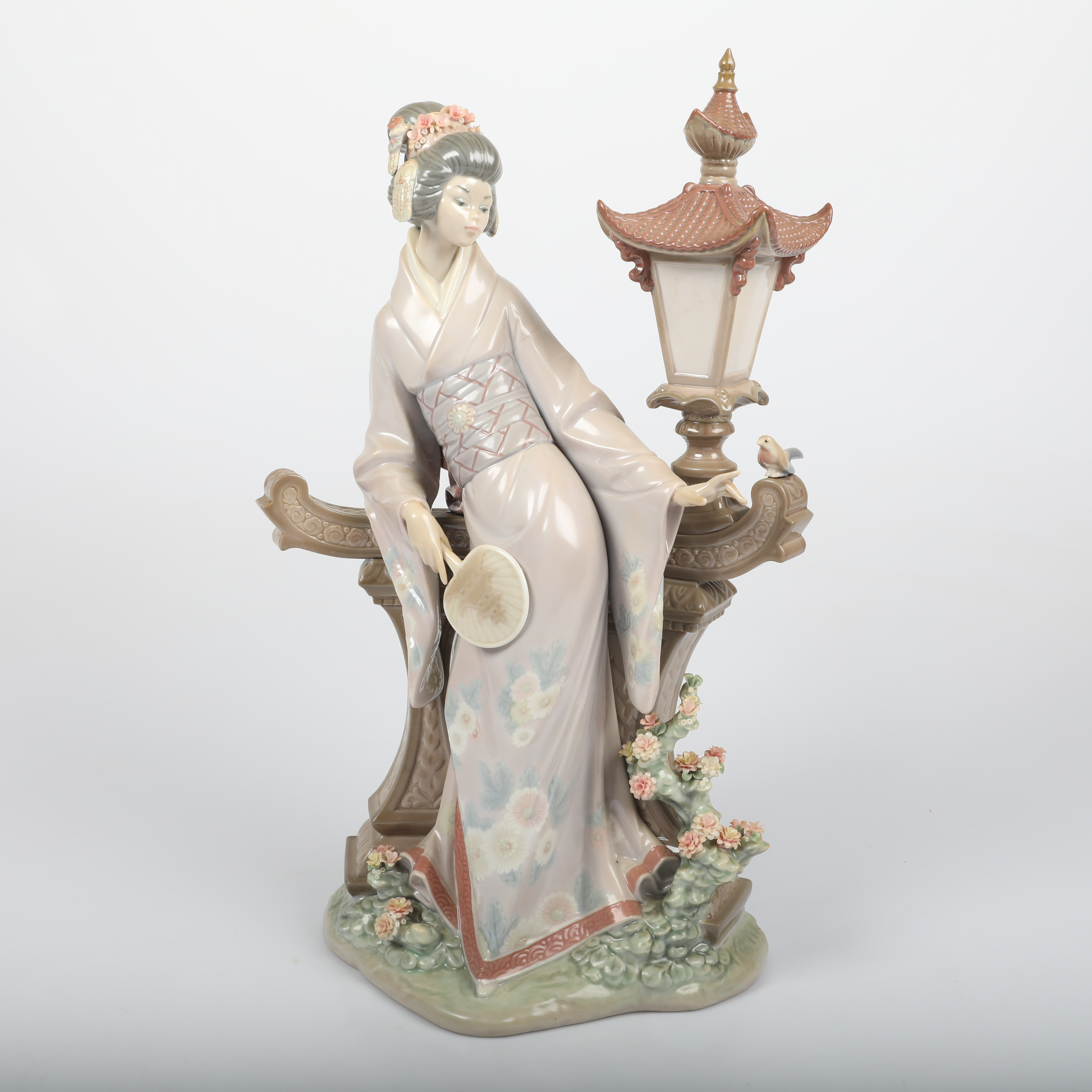 FIGURIN, Geisha, porslin, Lladro, Spanien.