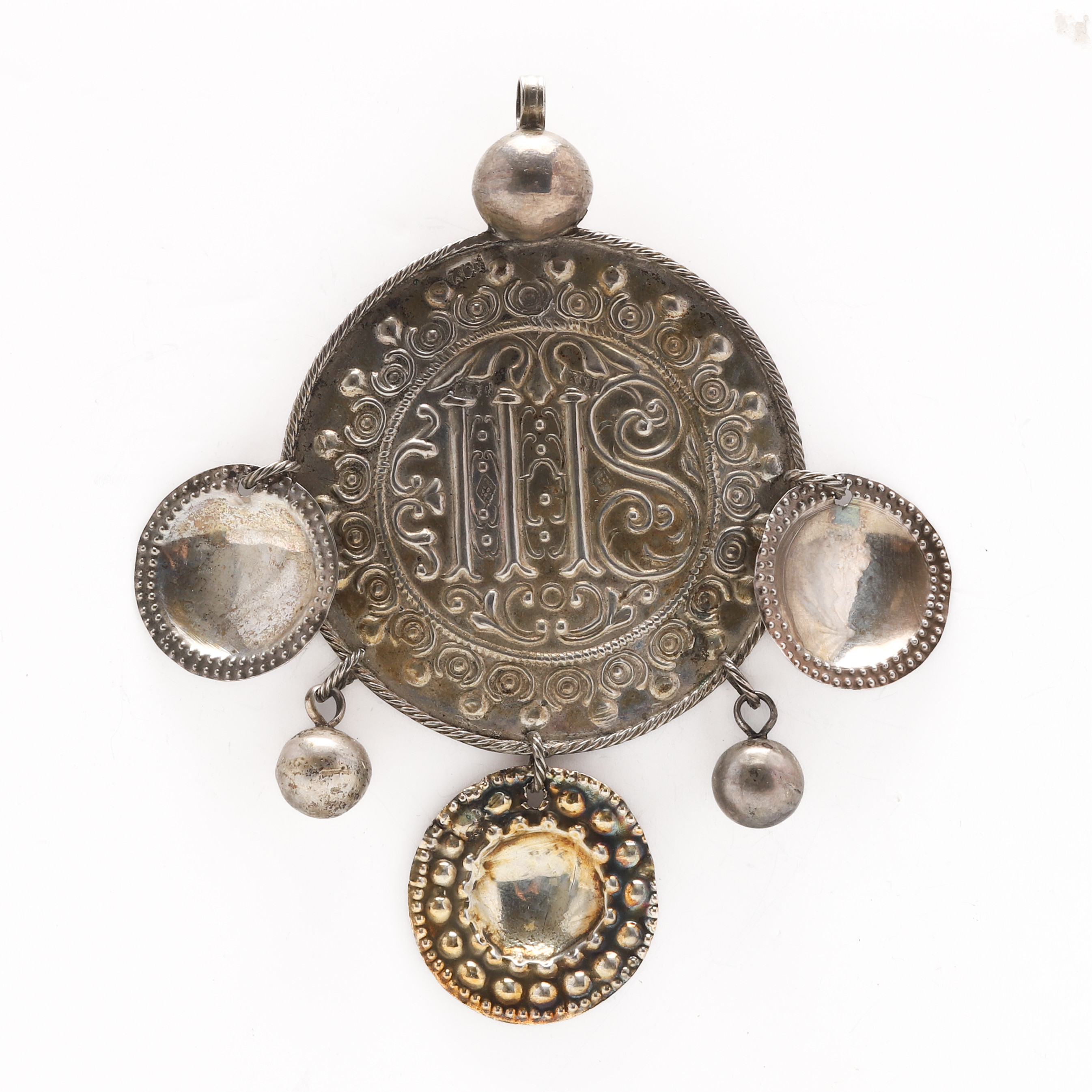 TRILLEKORS, monogram IHS, silver, Andreas Silfverberg, Ystad (1801-1841). (1849).