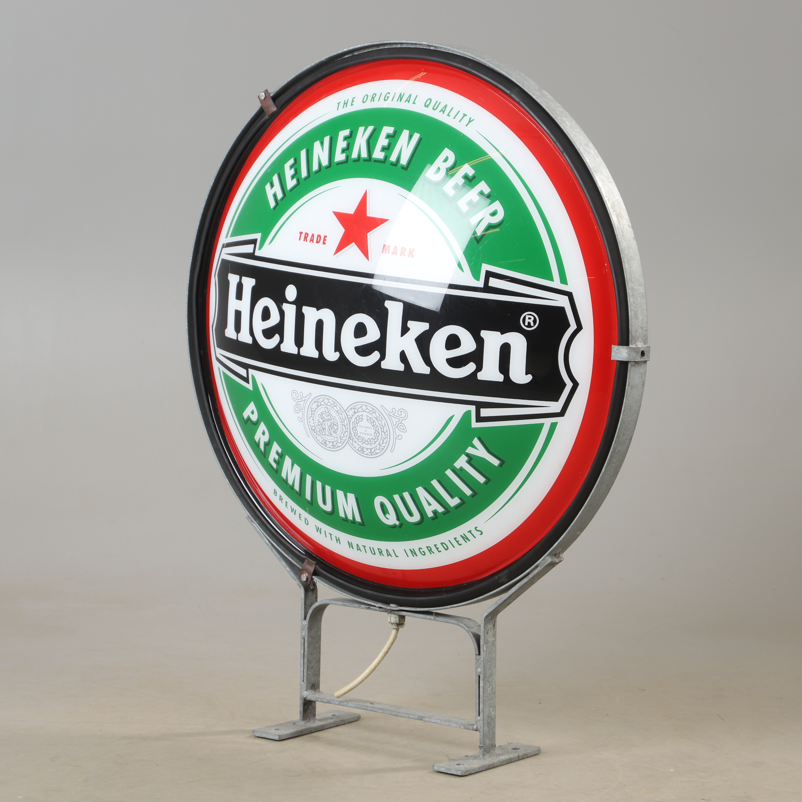 REKLAMSKYLT, Heineken, plast och metall, 1900/2000-tal.
