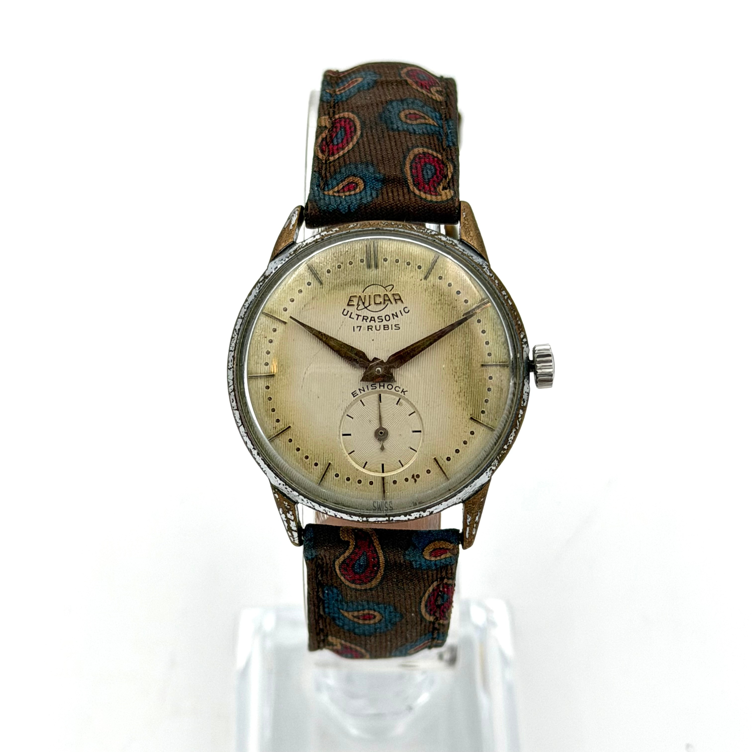 ENICAR ULTRASONIC, armbandsur, 1950/60-tal, manuell, stål.