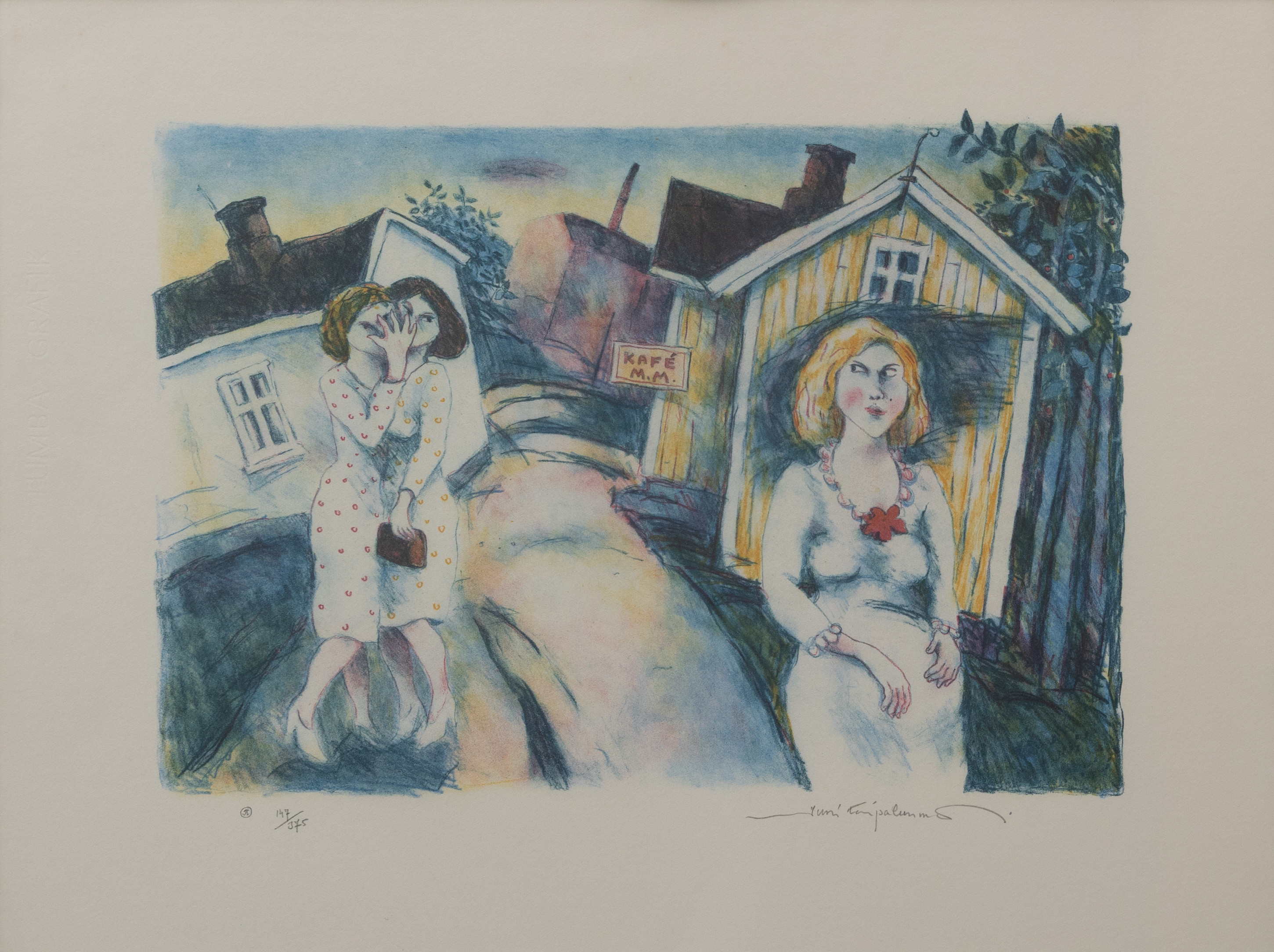 JUSSI TAIPALEENMÄKI (FINLAND/SVERIGE, FÖDD 1948). Avund, litografi nr 147/375, signerad.