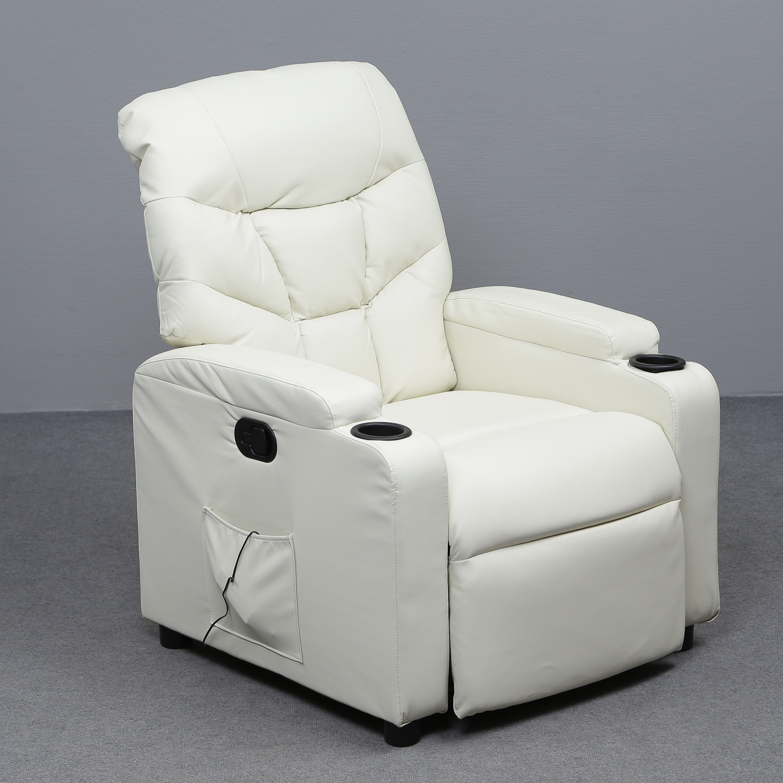 VIT RECLINERFÅTÖLJ, ELEKTRISK, NY I KARTONG.