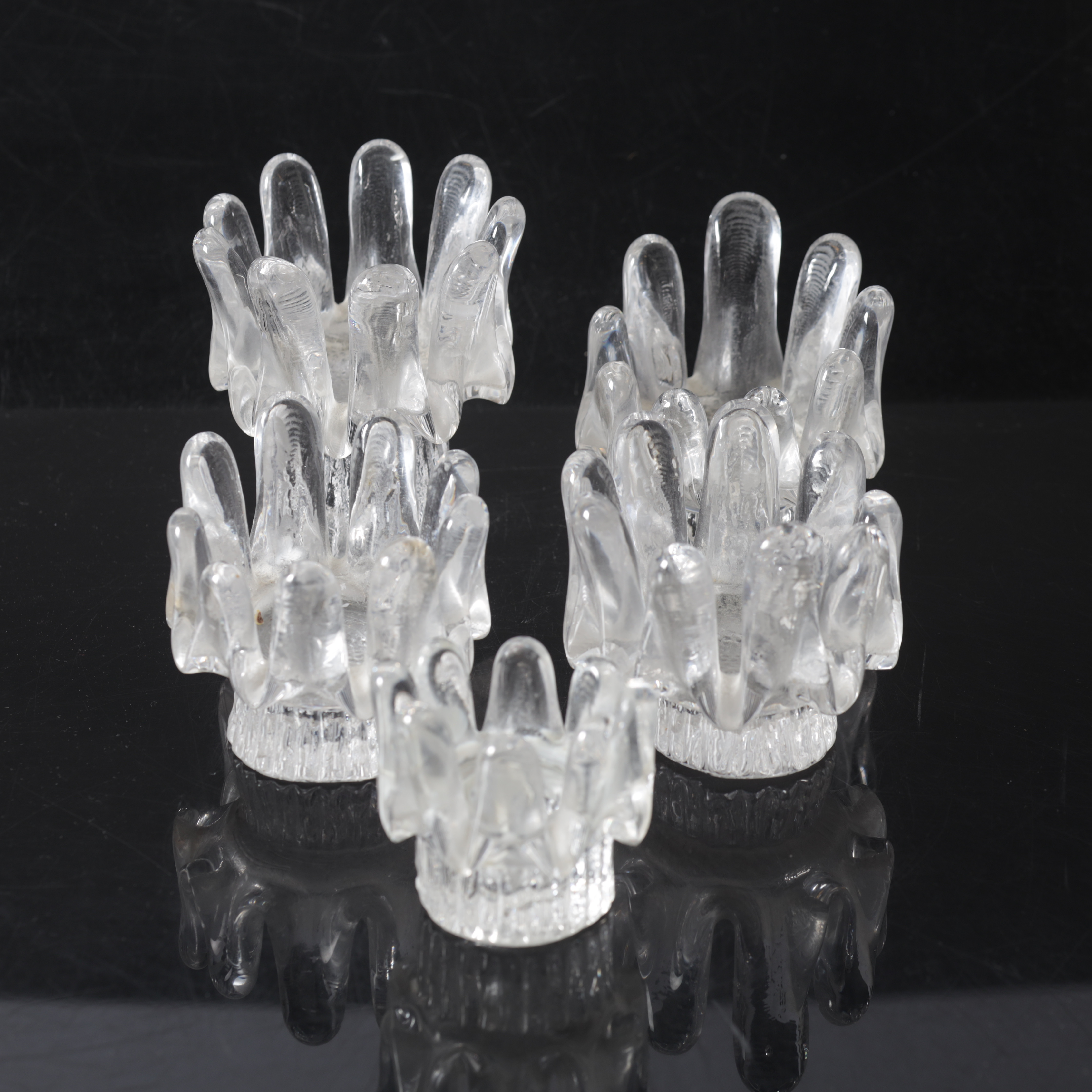 GÖRAN WÄRFF. ljuslyktor, 5 st, glas, "Sunflower", Kosta Boda.
