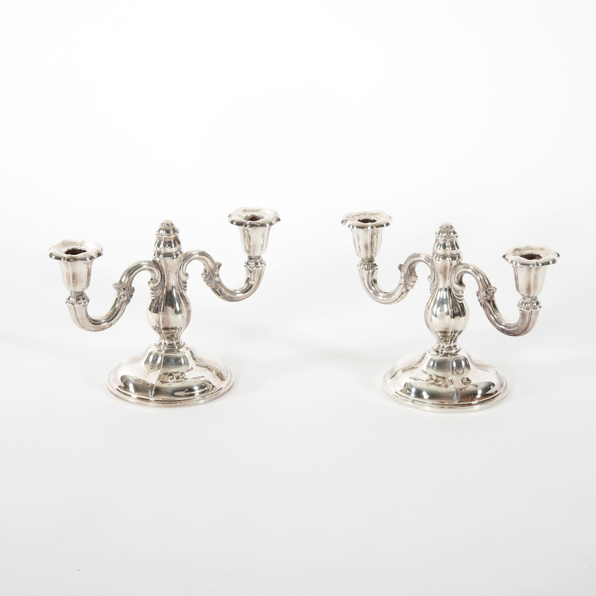 KANDELABRAR, silver, 1 par, Norge, 1900-tal.