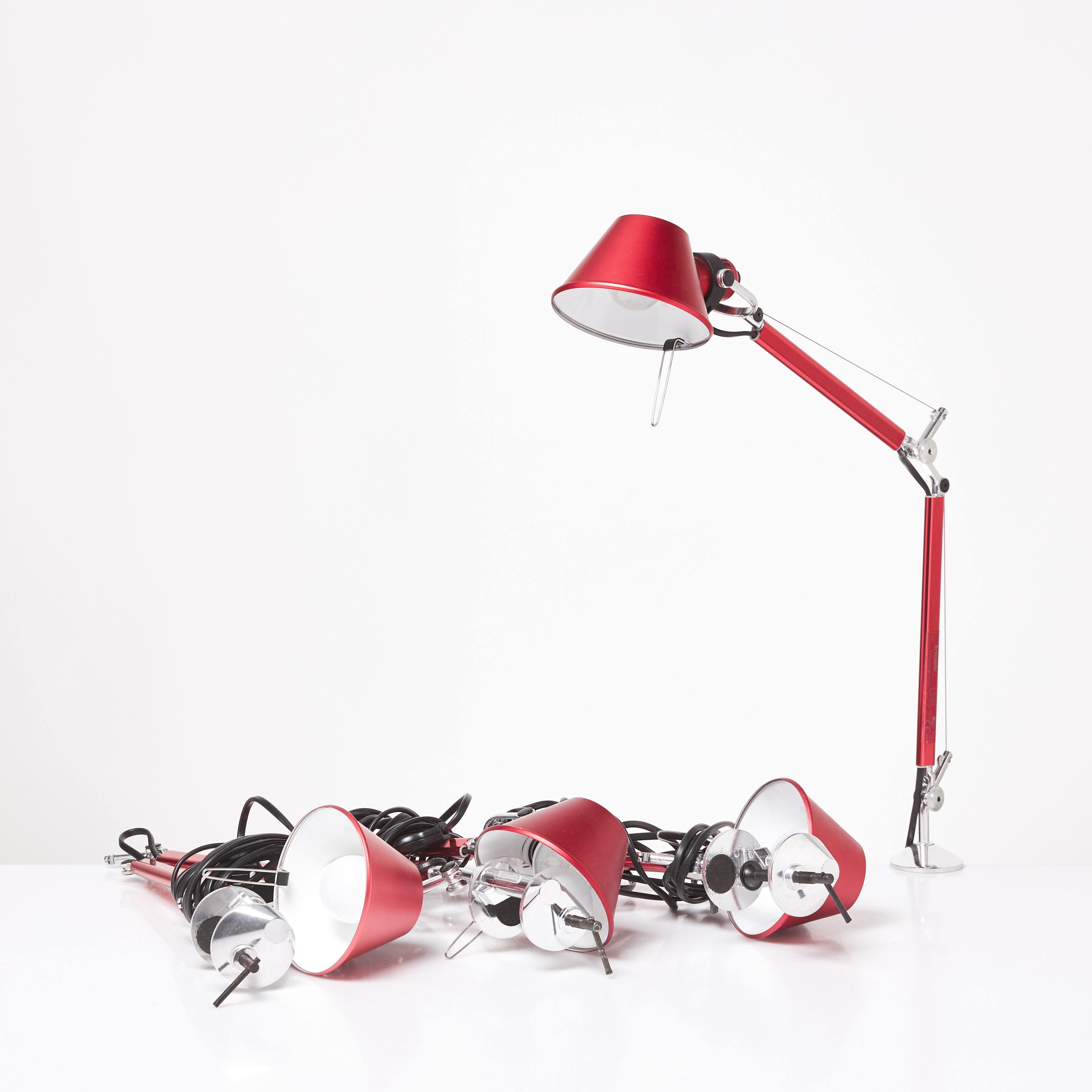 MICHELE DE LUCCHI OCH GIANCARLO FASSINA. Skrivbordslampor, 4 st, "Tolomeo", Artemide, samtida, för bordsmontering.