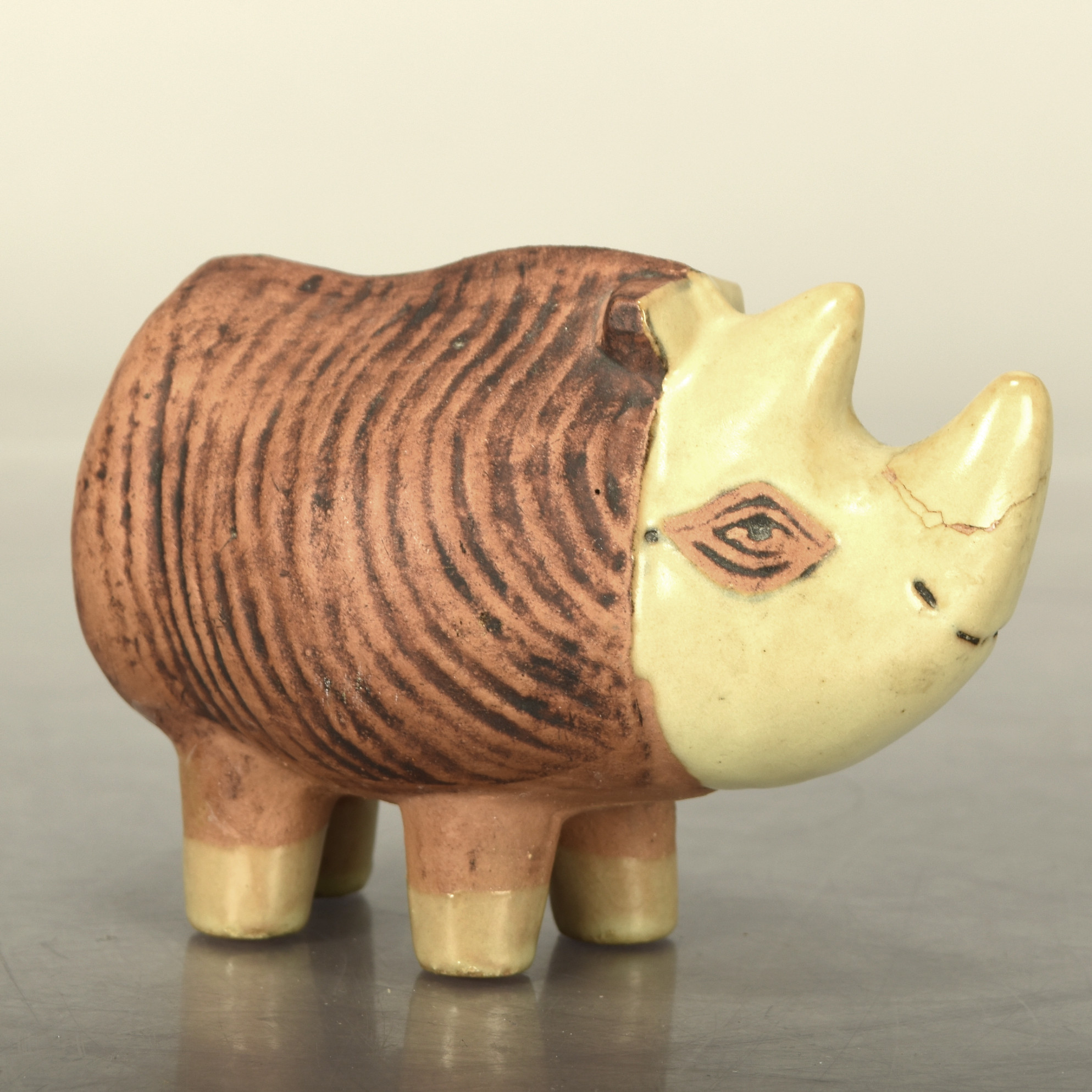 LISA LARSON. Figurin, Noshörning, ur serien "Lilla Zoo", Gustavsberg.