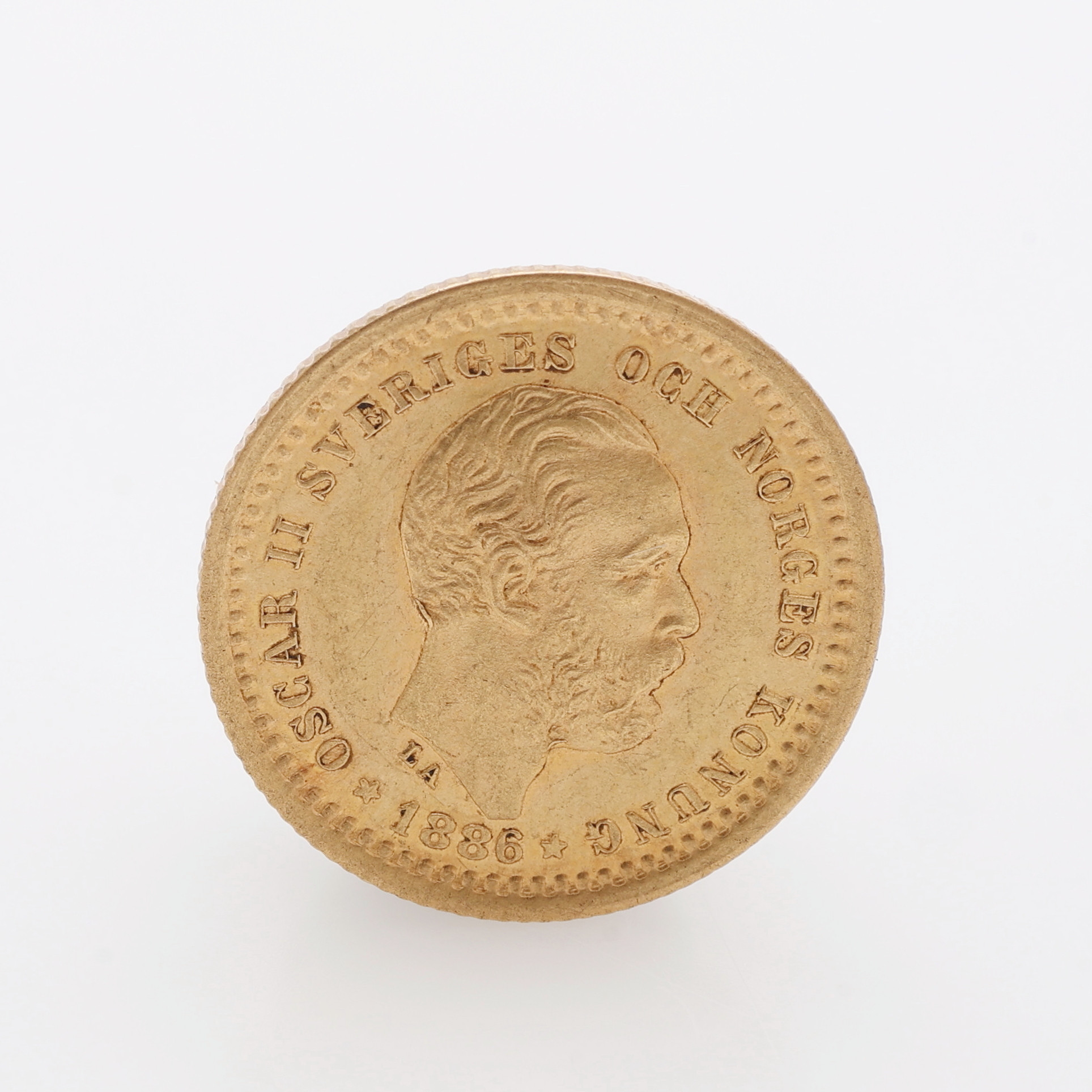 GULDMYNT, 5 KRONOR, Sverige, 1886, 21,6 k, 2,25 g.