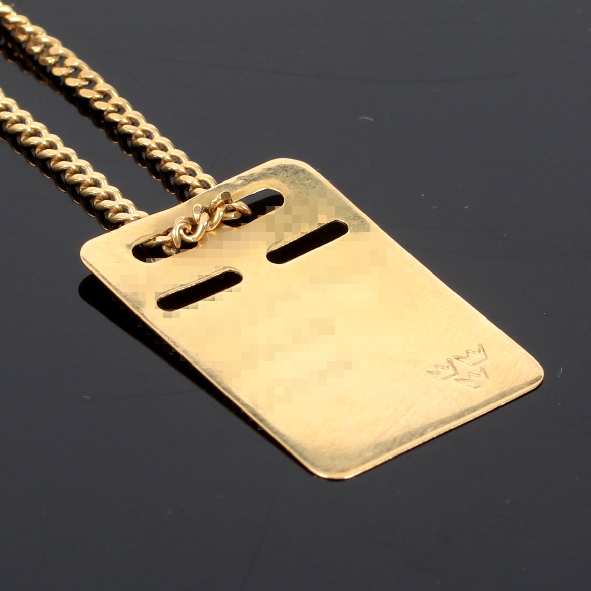 KEDJA md ID-BRICKA. NSE, 18k guld. 1983.
