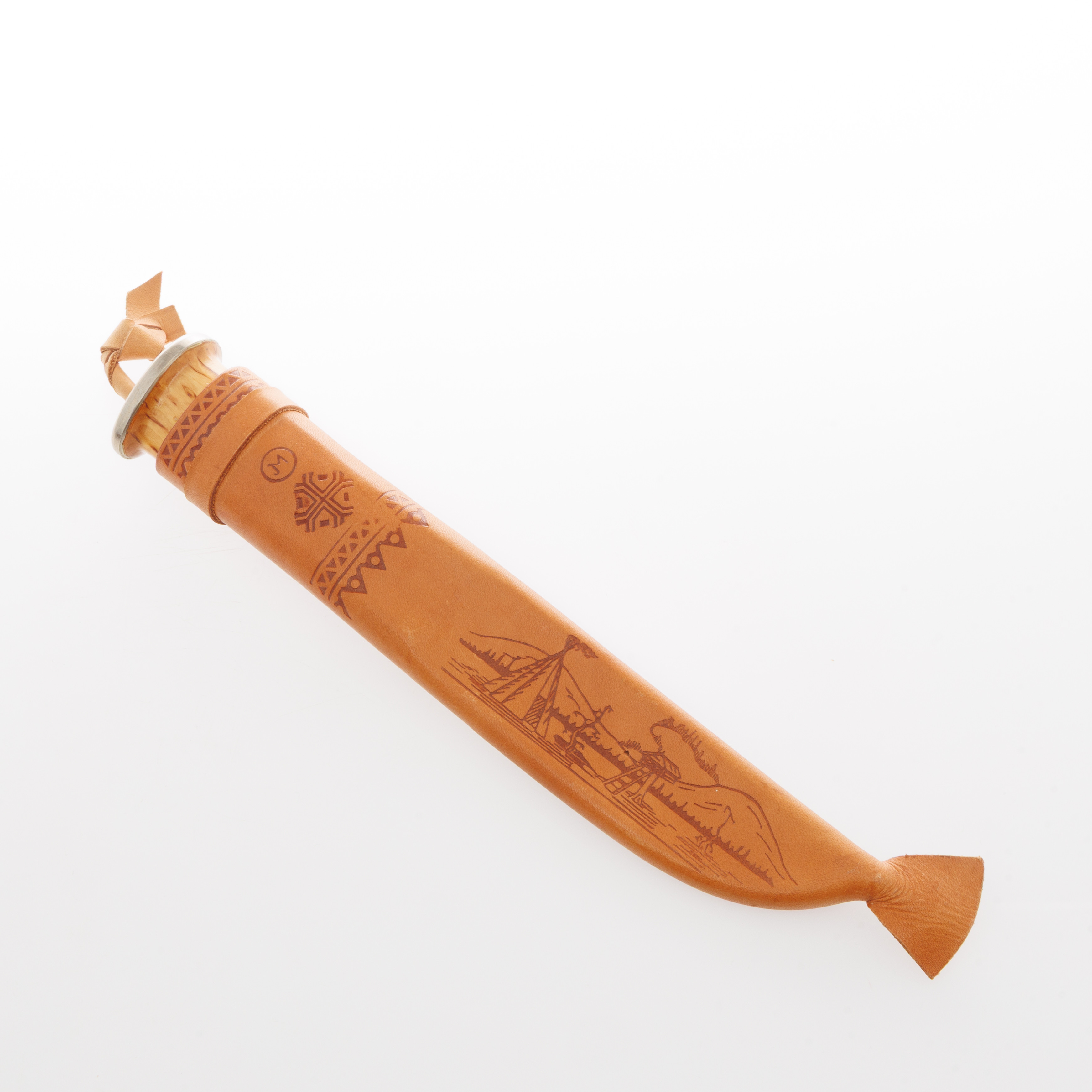 JANNE MARTTIINI, (FINLAND 1900-TAL). Kniv metall/masurbjörk, , "Lapinleuku", signerad.