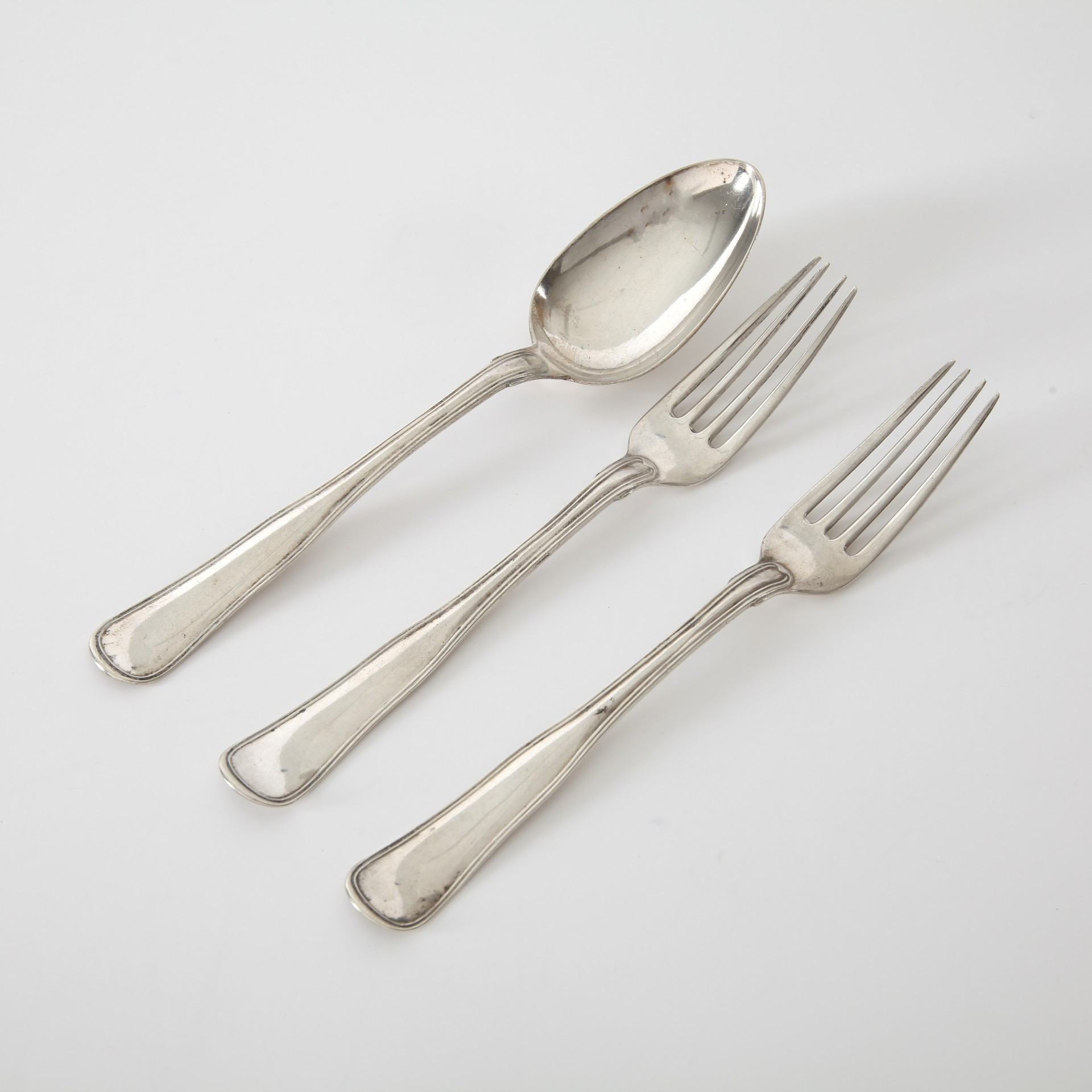 FERDINAND SCHLAGE. Silverbestick 1890, 3 delar, Danmark.
