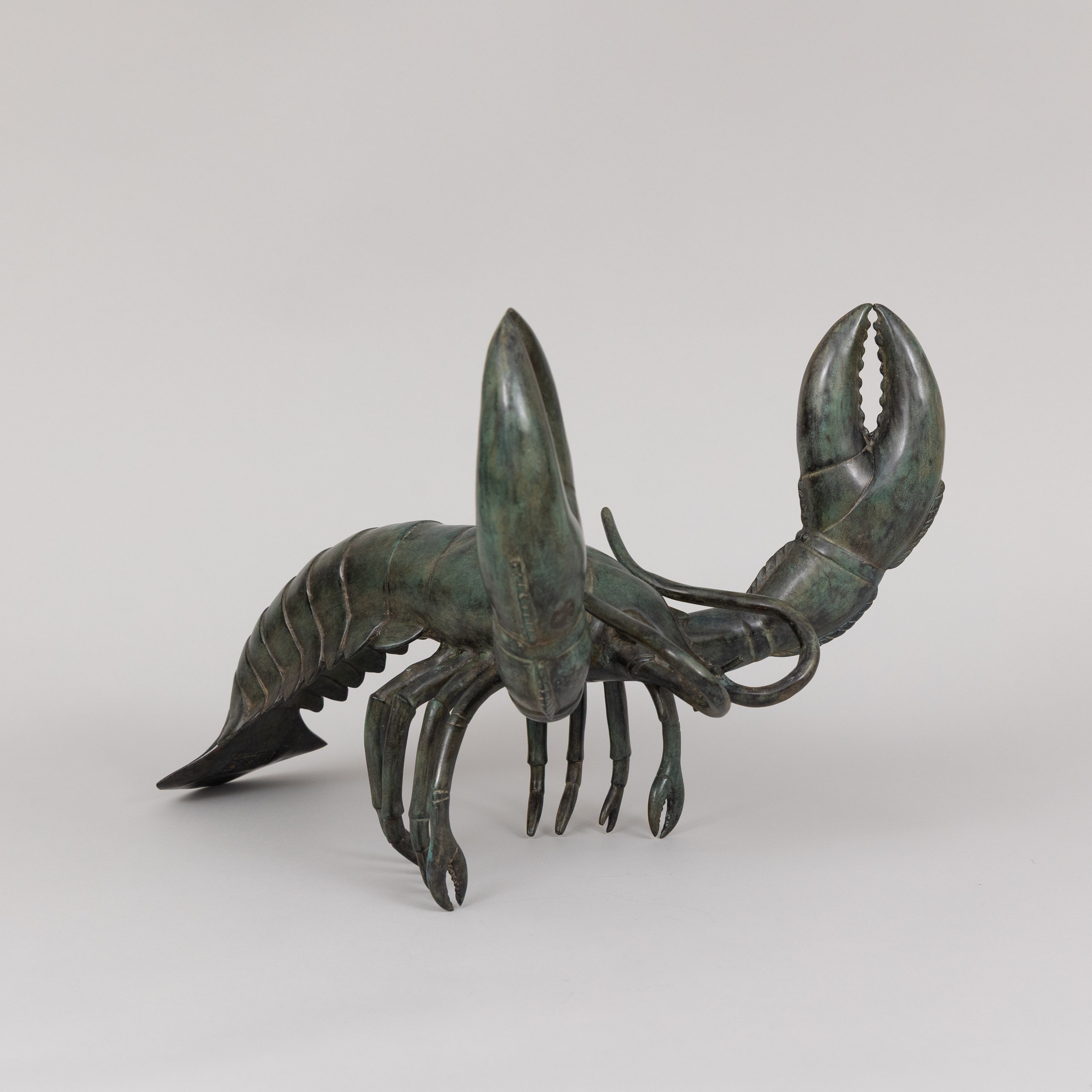 SKULPTUR, hummer, grönpatinerad brons, Art People Gallery, Sweden, stämplad A P G.
