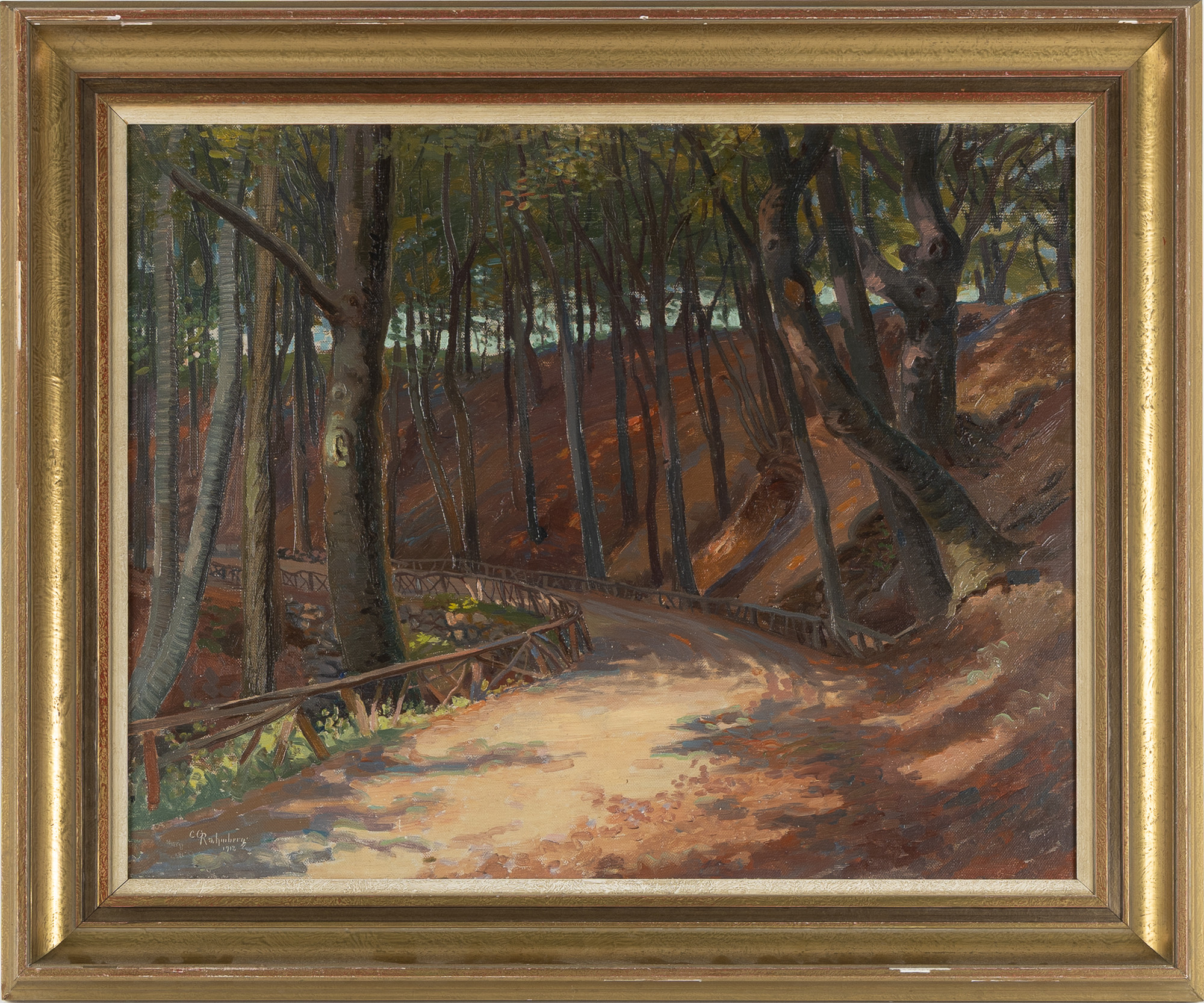 CARL GUSTAF RAMBERG (HELSINGBORG 1865-1916). "Pålsjöskog", olja på duk, 1913.