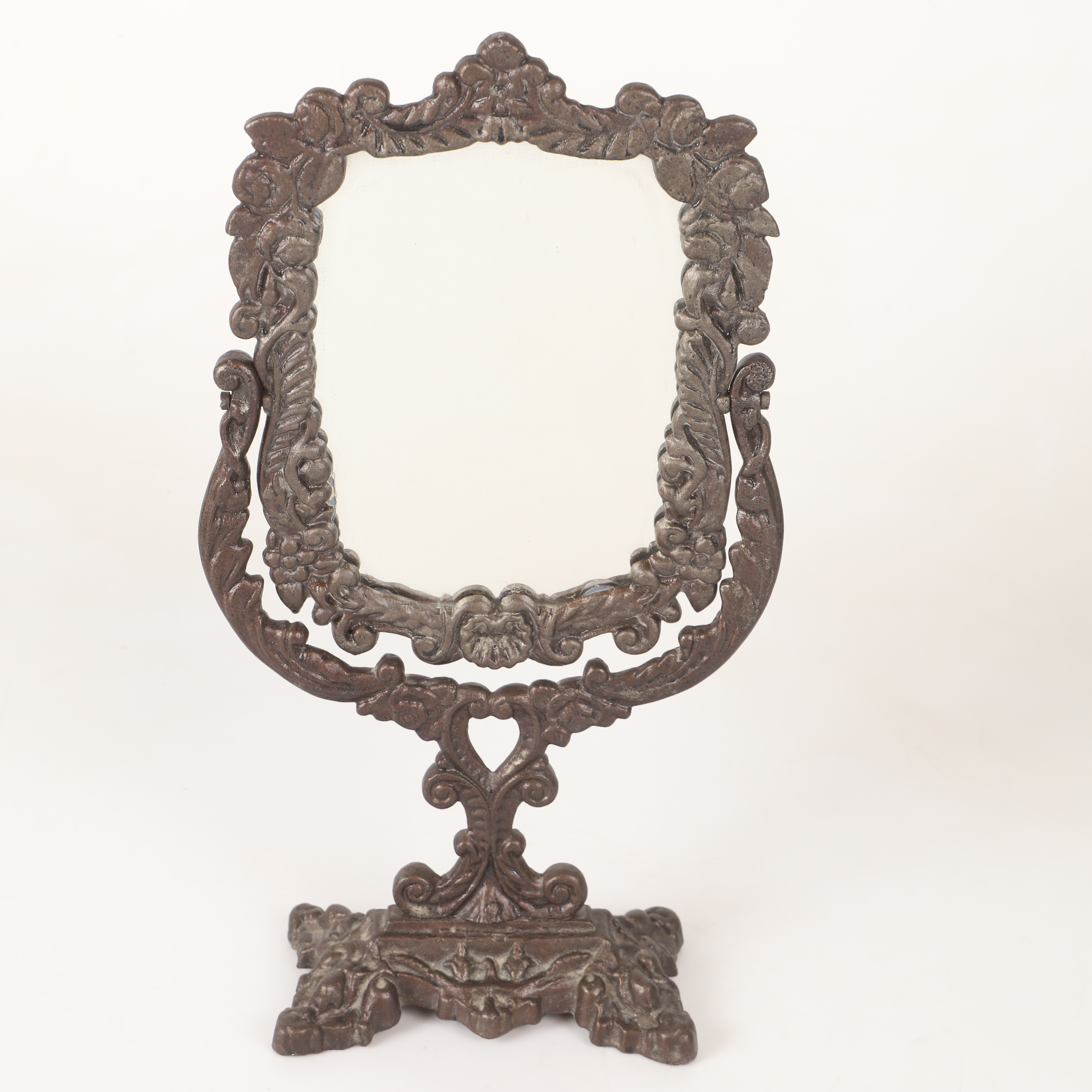 BORDSSPEGEL, gjutjärn/glas, 1900-tal.