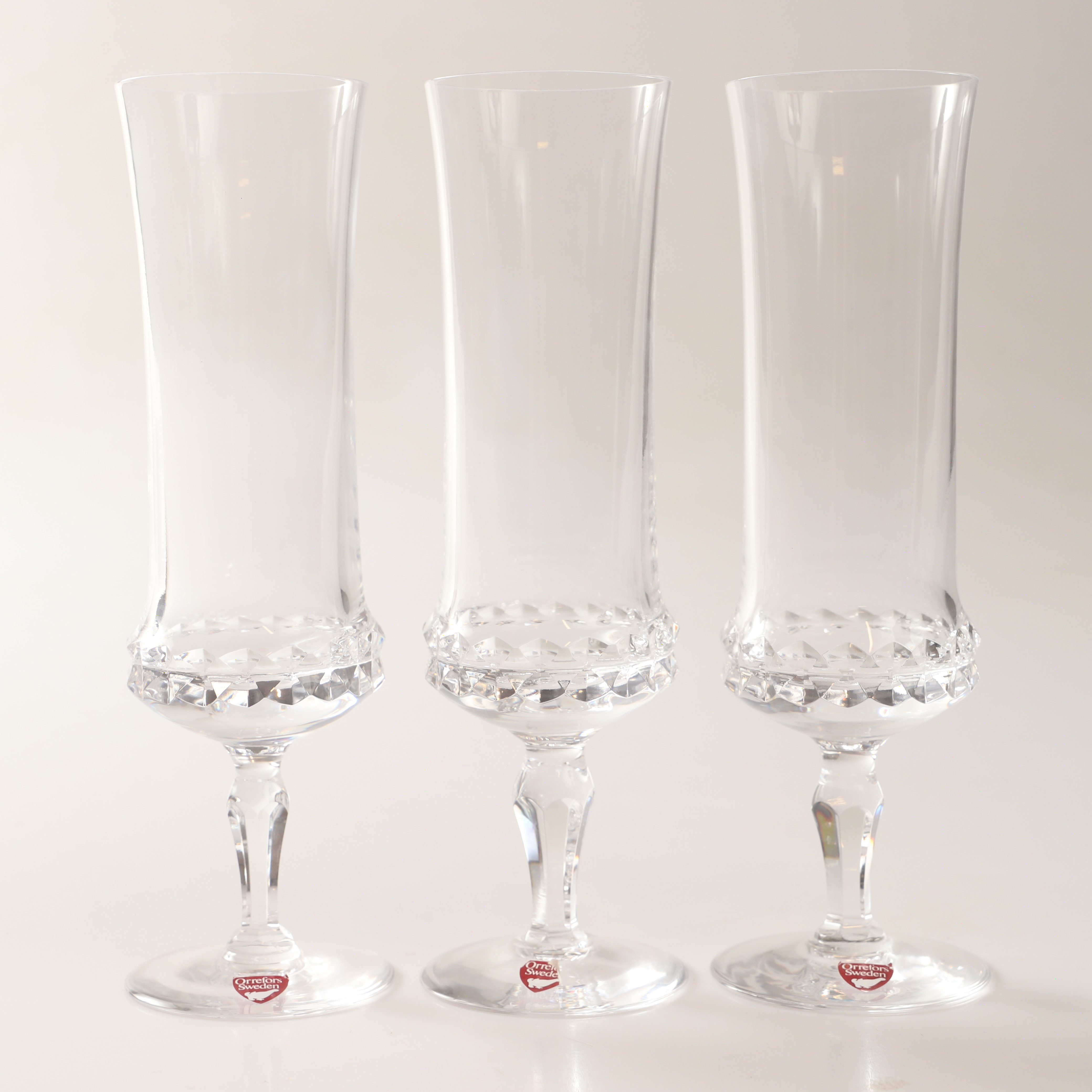 INGEBORG LUNDIN. Champagneglas, 11 stycken, "Silvia", glas, Orrefors.