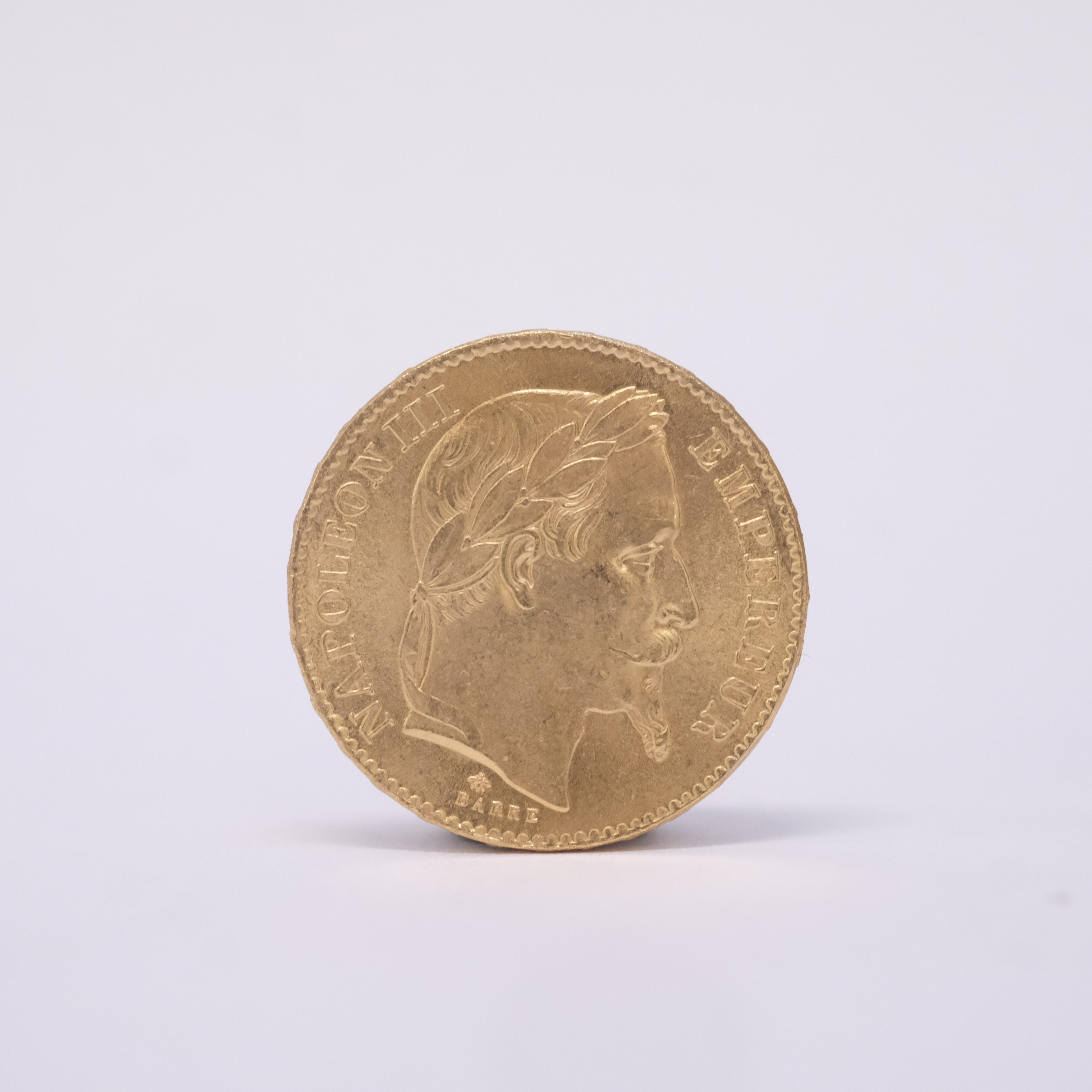 GULDMYNT, 9K GULD, SENARE REPLIK AV 20 FRANCS.