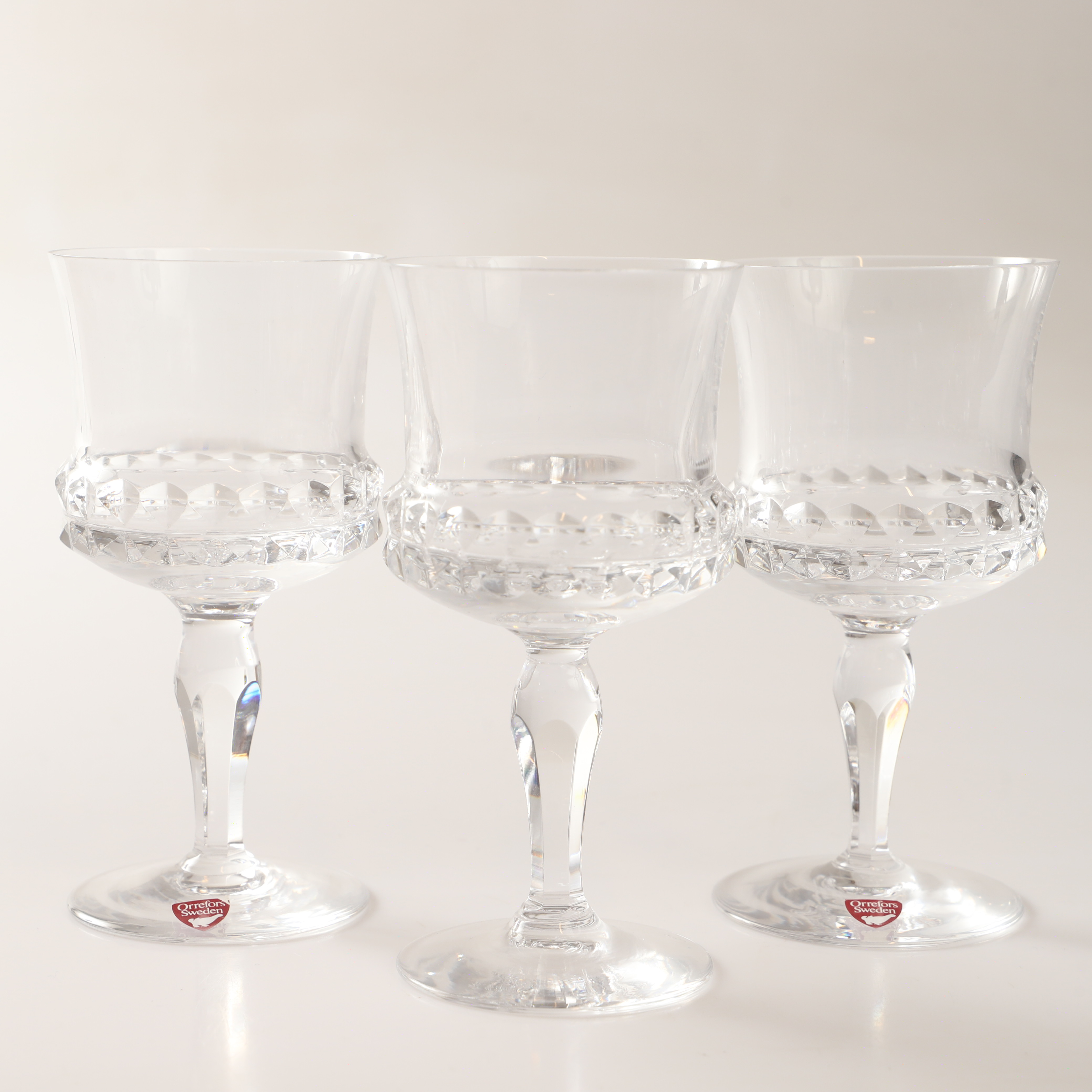 INGEBORG LUNDIN. Vinglas, 12 stycken, "Silvia", glas, Orrefors.