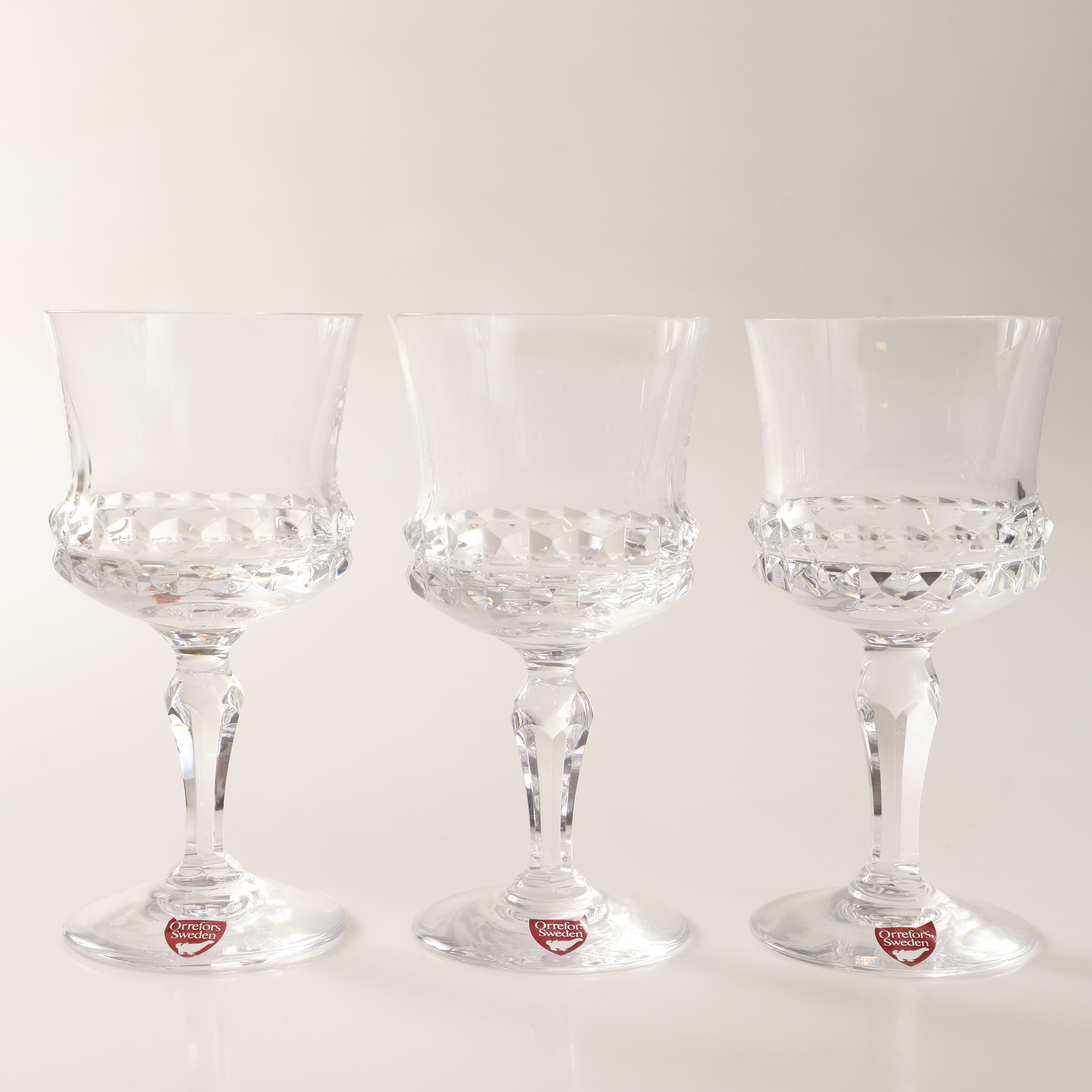 INGEBORG LUNDIN. Vinglas, 12 stycken, "Silvia", glas, Orrefors.