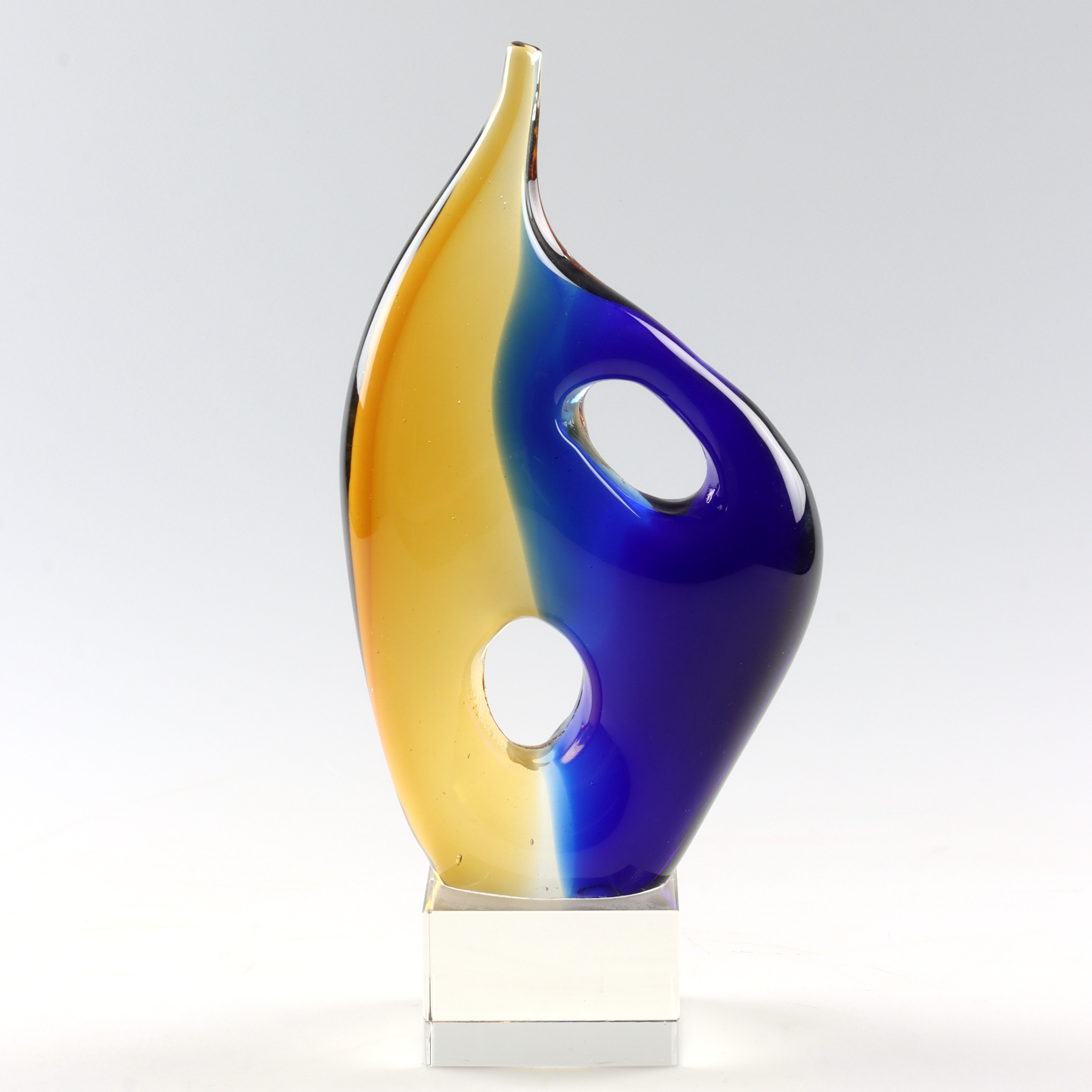 SKULPTUR, konstglas, "Seabreeze", glas, Olofström RBA, 1900-talets senare del.