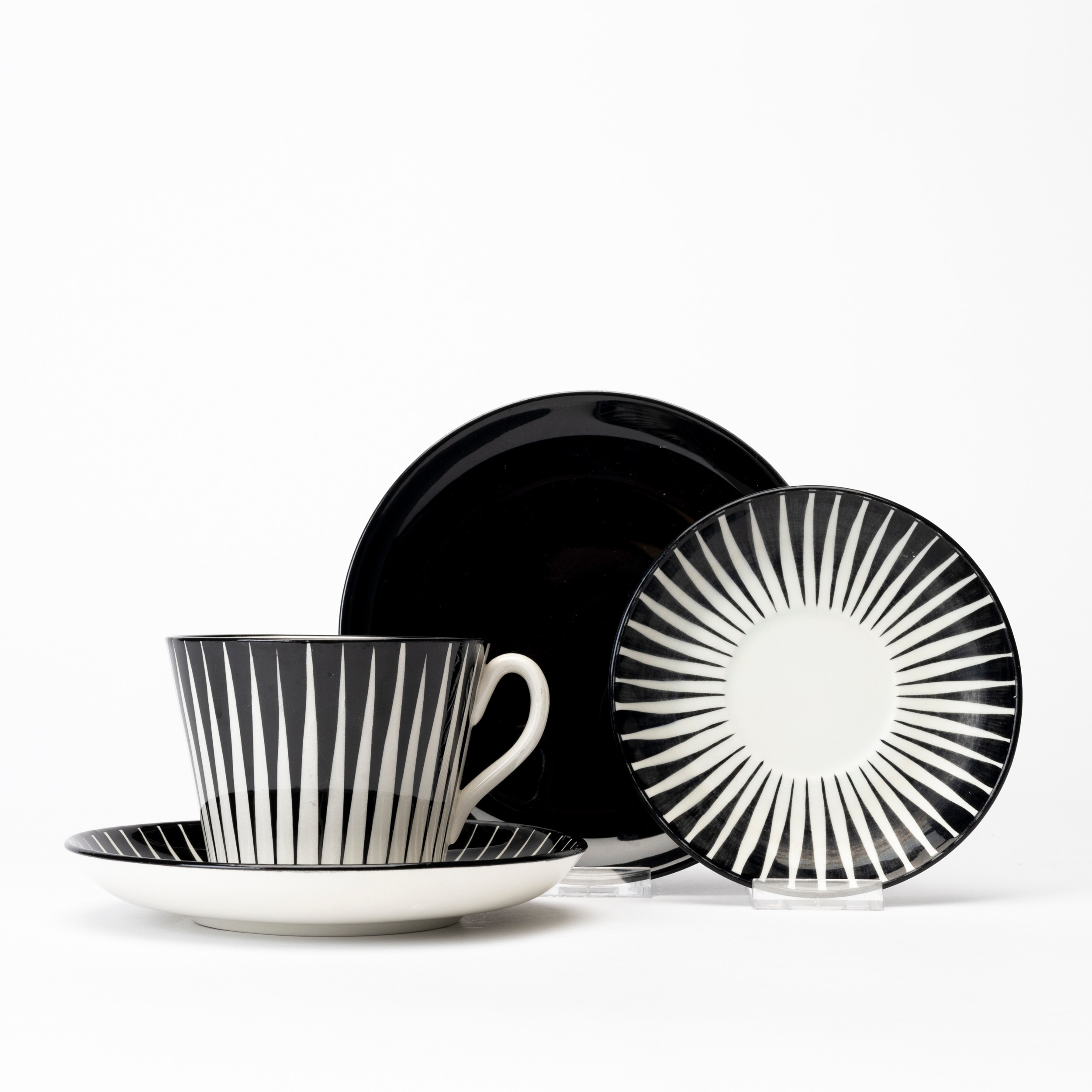 TESERVIS, 26 delar, "Zebra", Eugen Frost, flintgods, Upsala-Ekeby/Gefle.