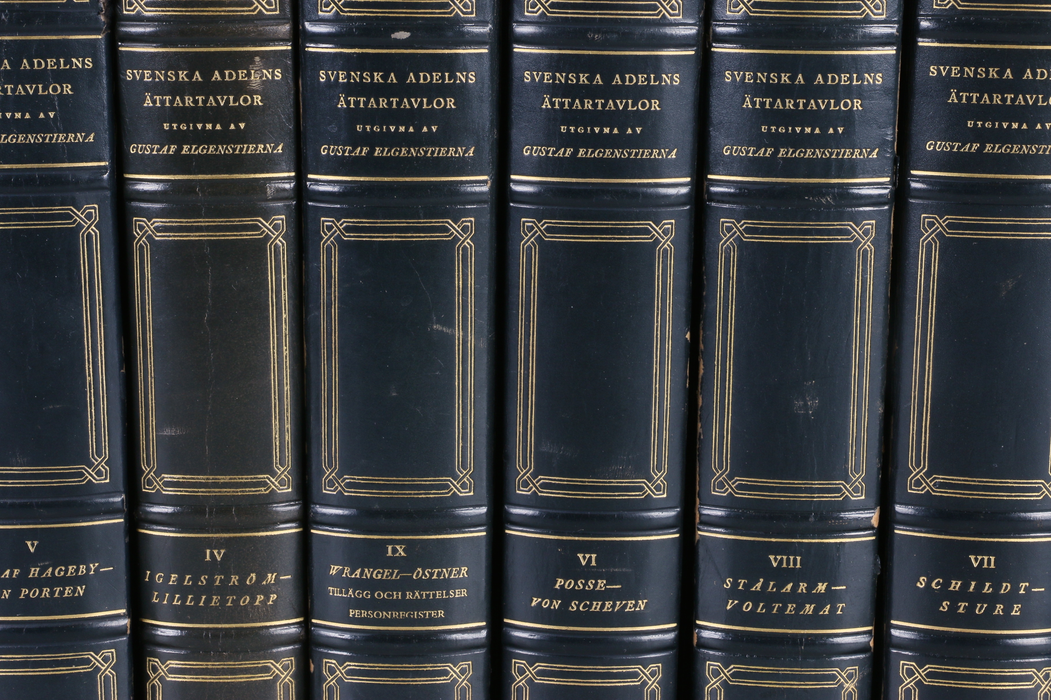 Bilder för 606563. BÖCKER, 9 st. Svenska Adelns Ättartavlor