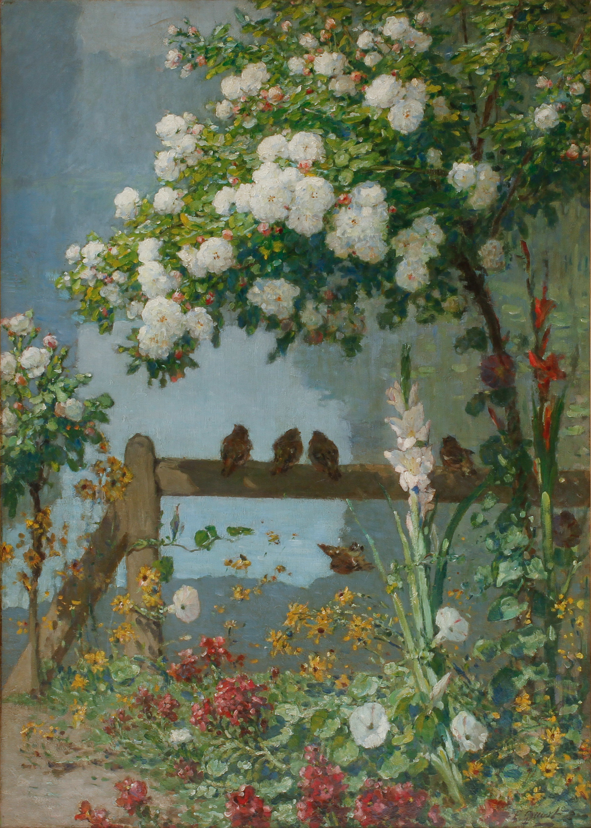 Images for 623898. ERNEST QUOST (1844-1931). Showy rose garden. Oil on ...