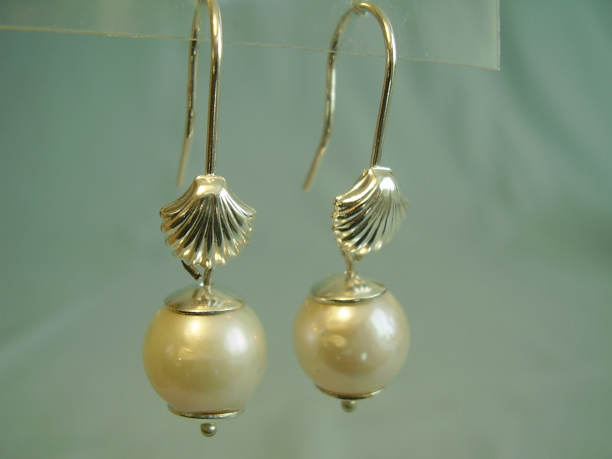 Details about / elegant 9-10mm south sea round white pearl earring 925s aijiang