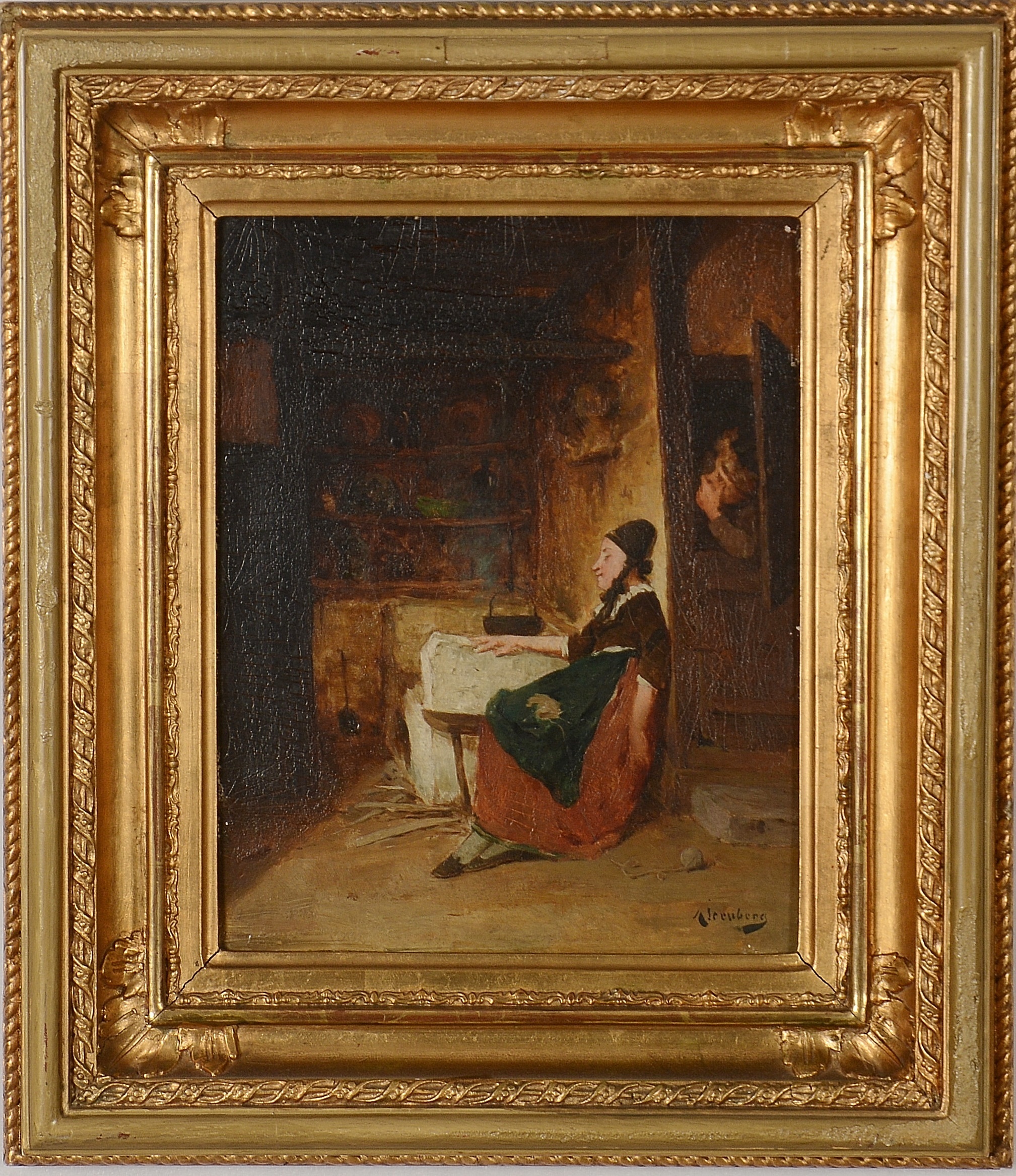 AUGUST JERNBERG. Olja på pannå. Konst Måleri