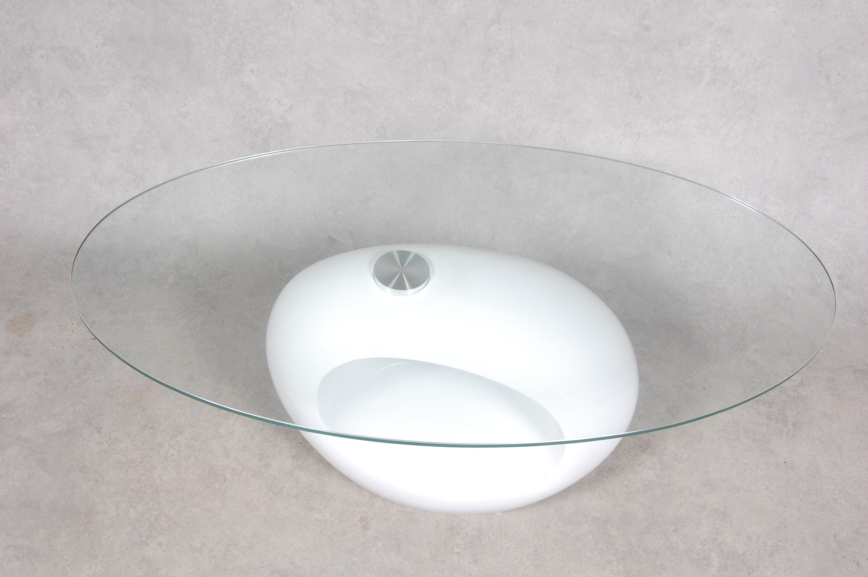 Images for 93581. SOFA TABLE, oval, glass.
