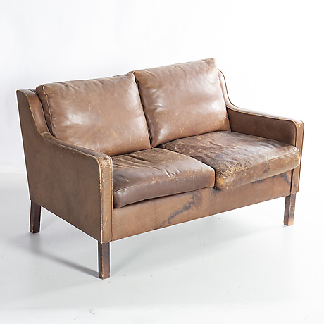 Two Seater Leather Settee Probably Danish Mid 20th Century Two Seater Leather Settee Probably